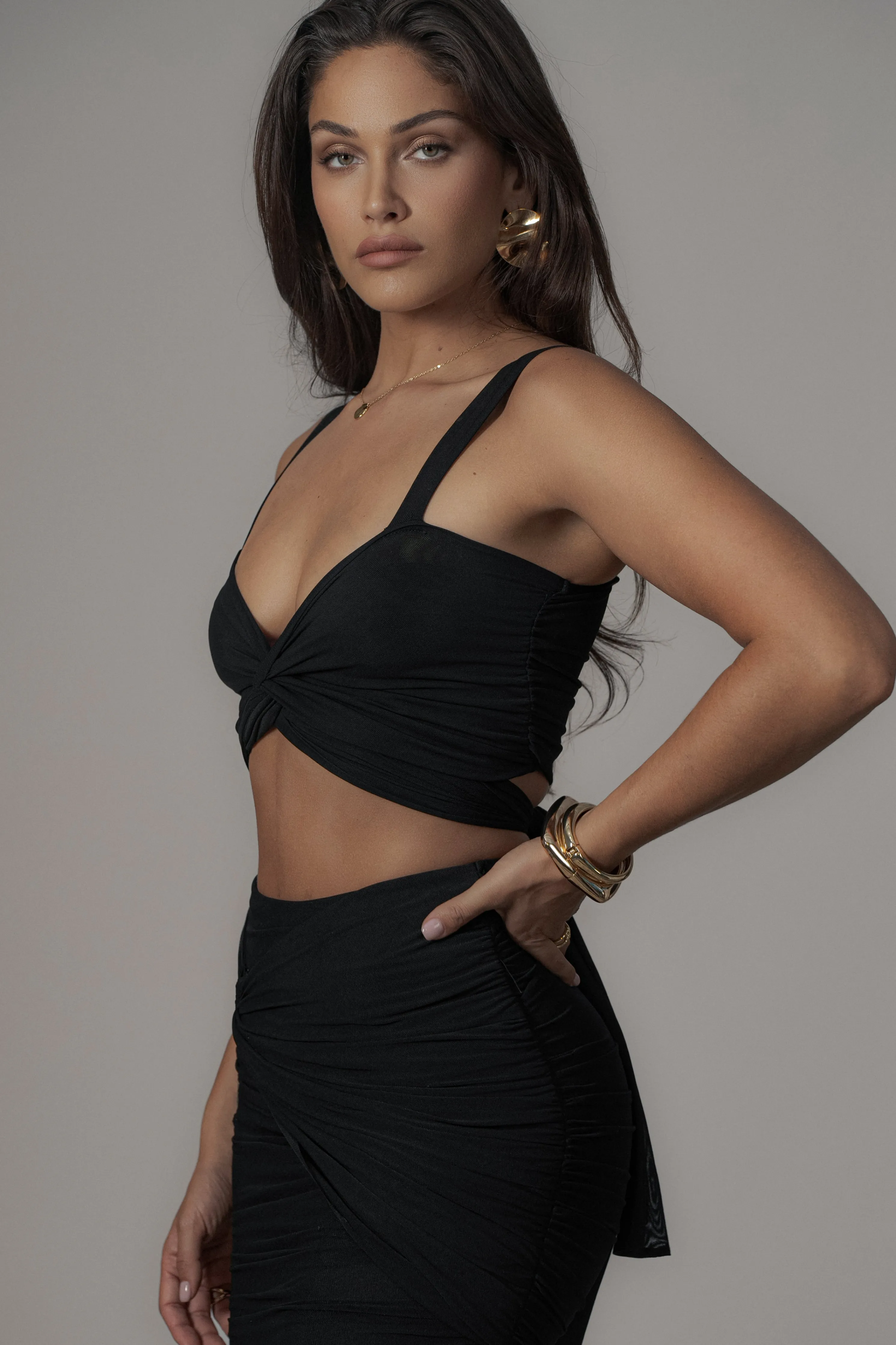 Black Extend Your Stay Skirt Set