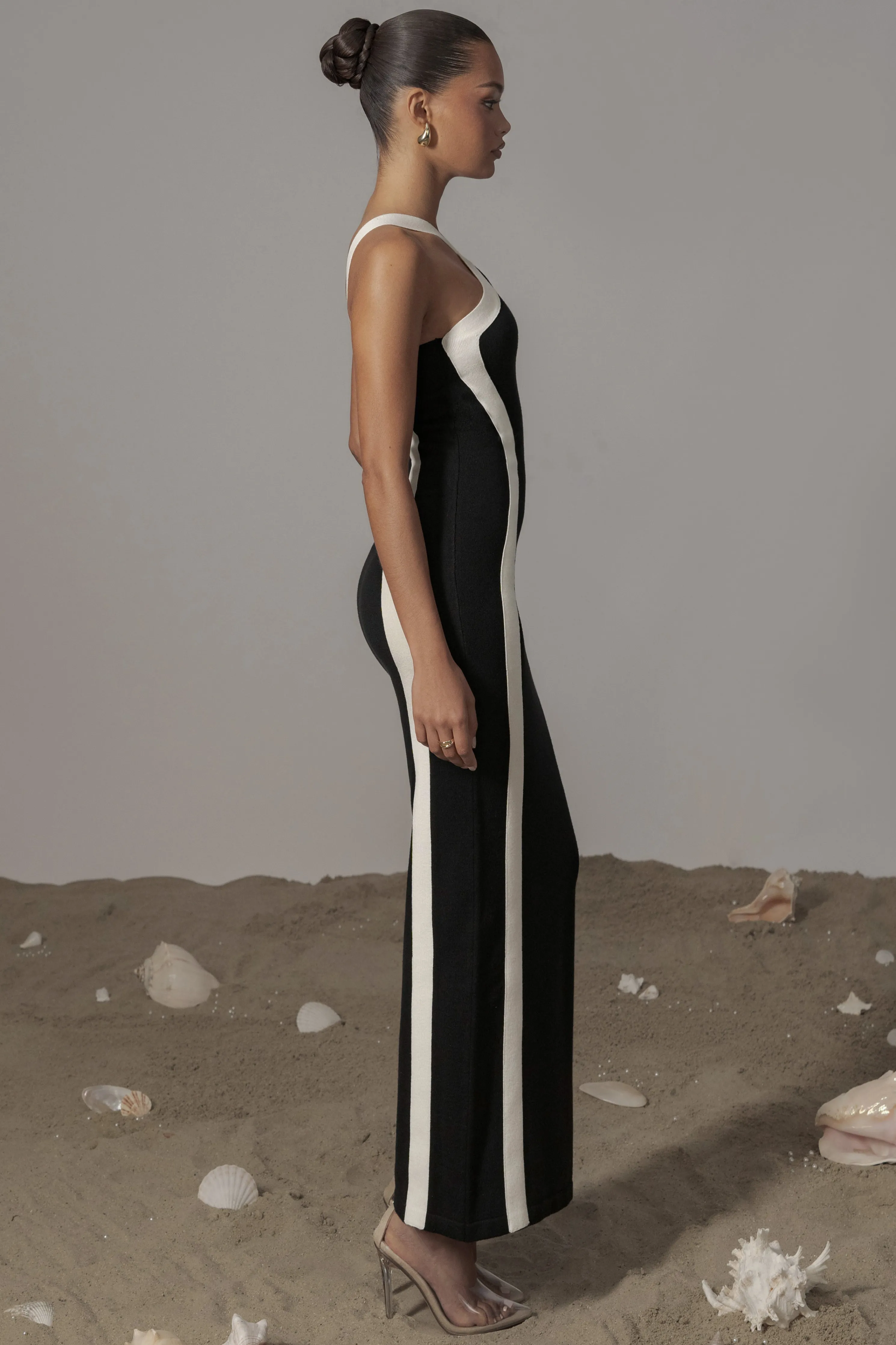 Black Fabiola Contrast Maxi Dress