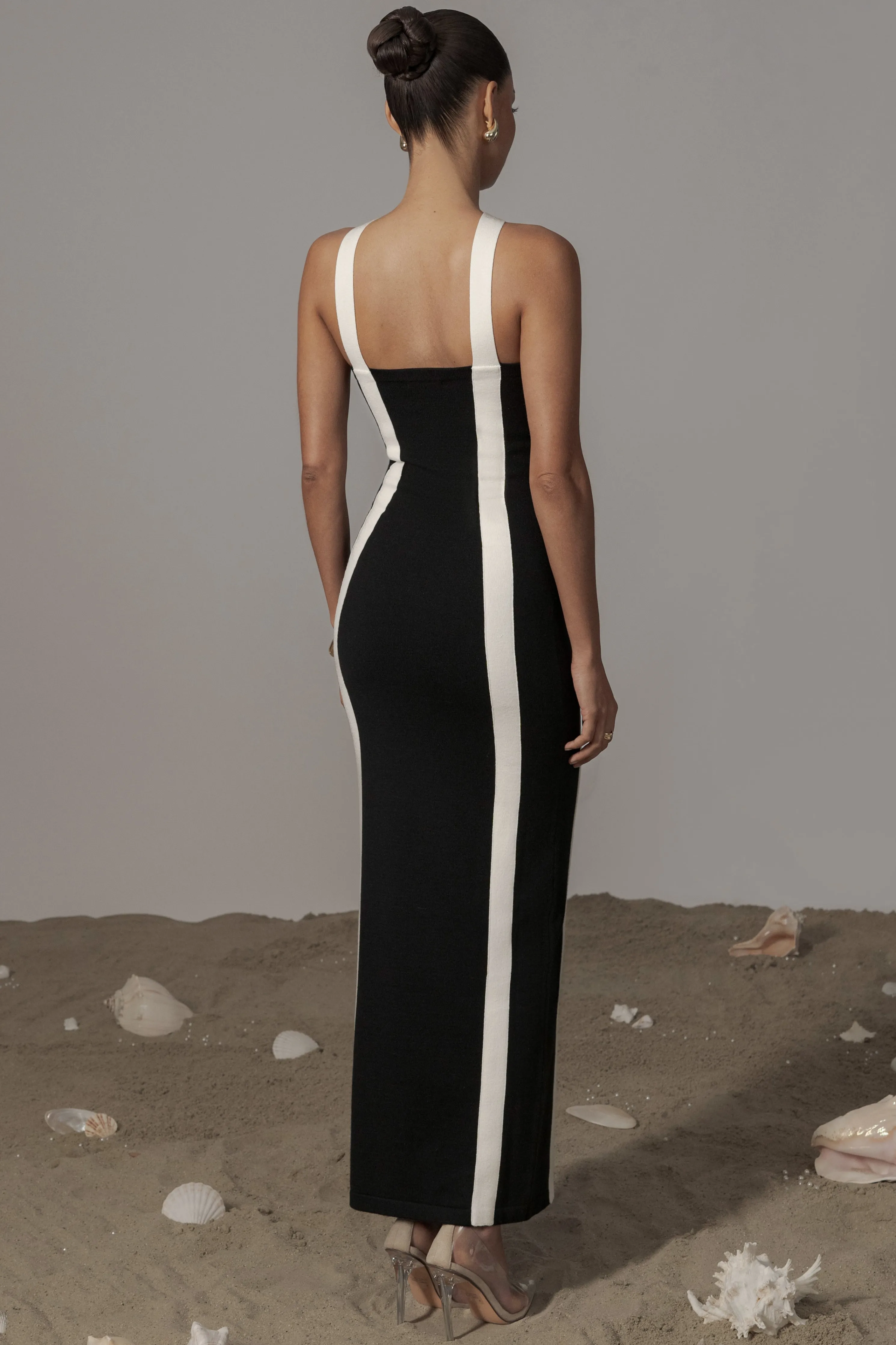 Black Fabiola Contrast Maxi Dress