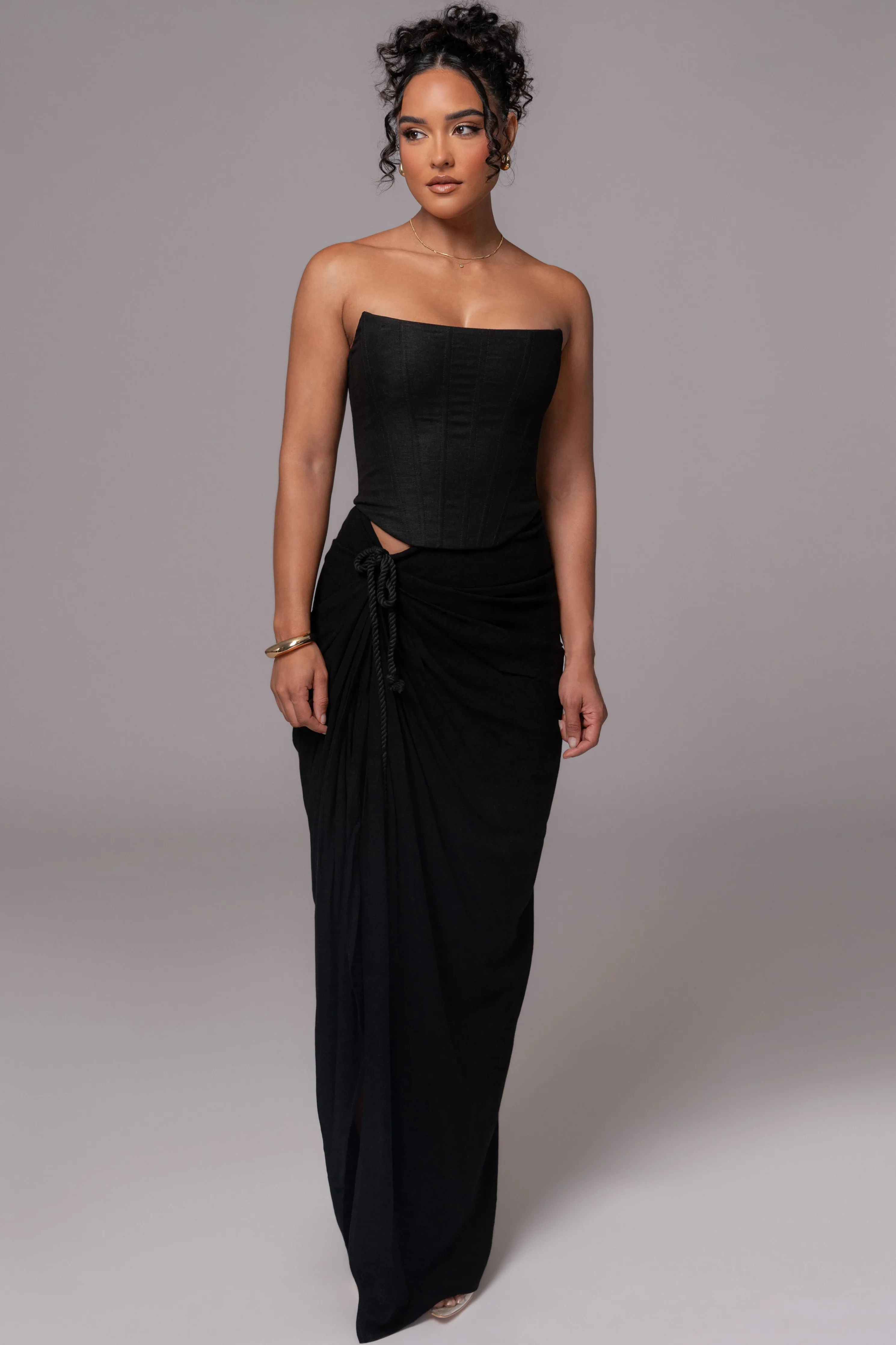 Black Fenix Reversible Linen Corset