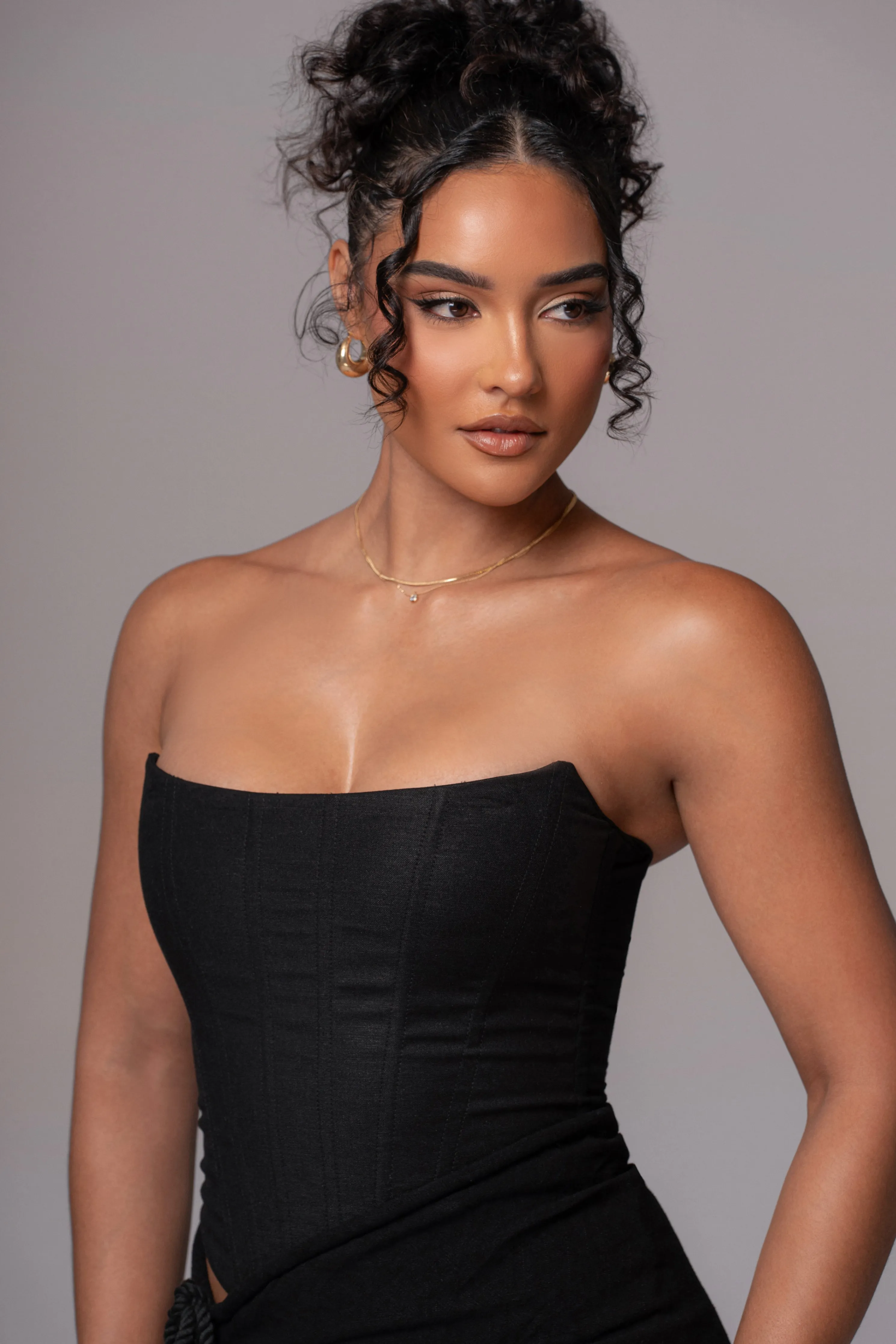 Black Fenix Reversible Linen Corset