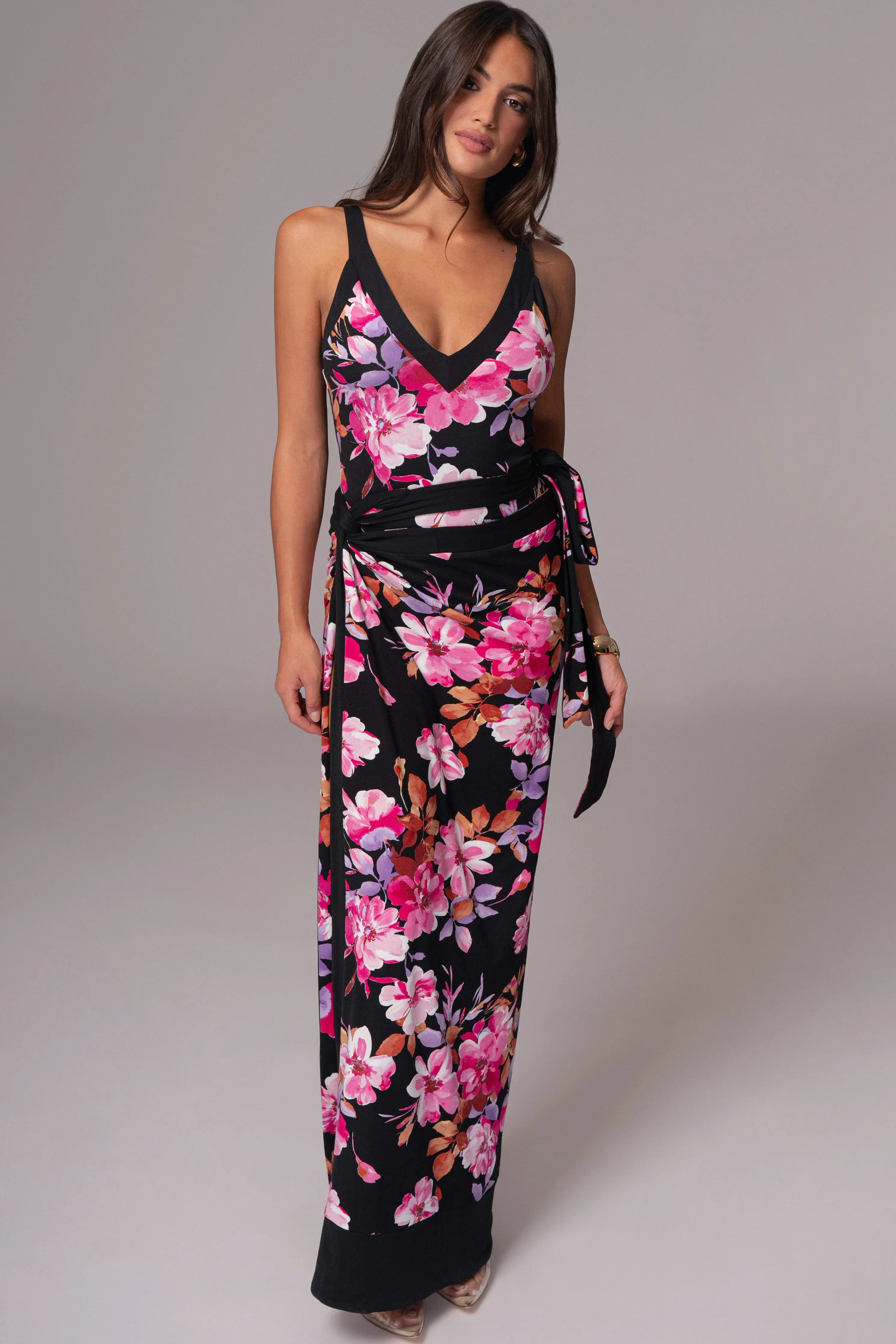 Black Floral Kamie Reversible Skirt Set