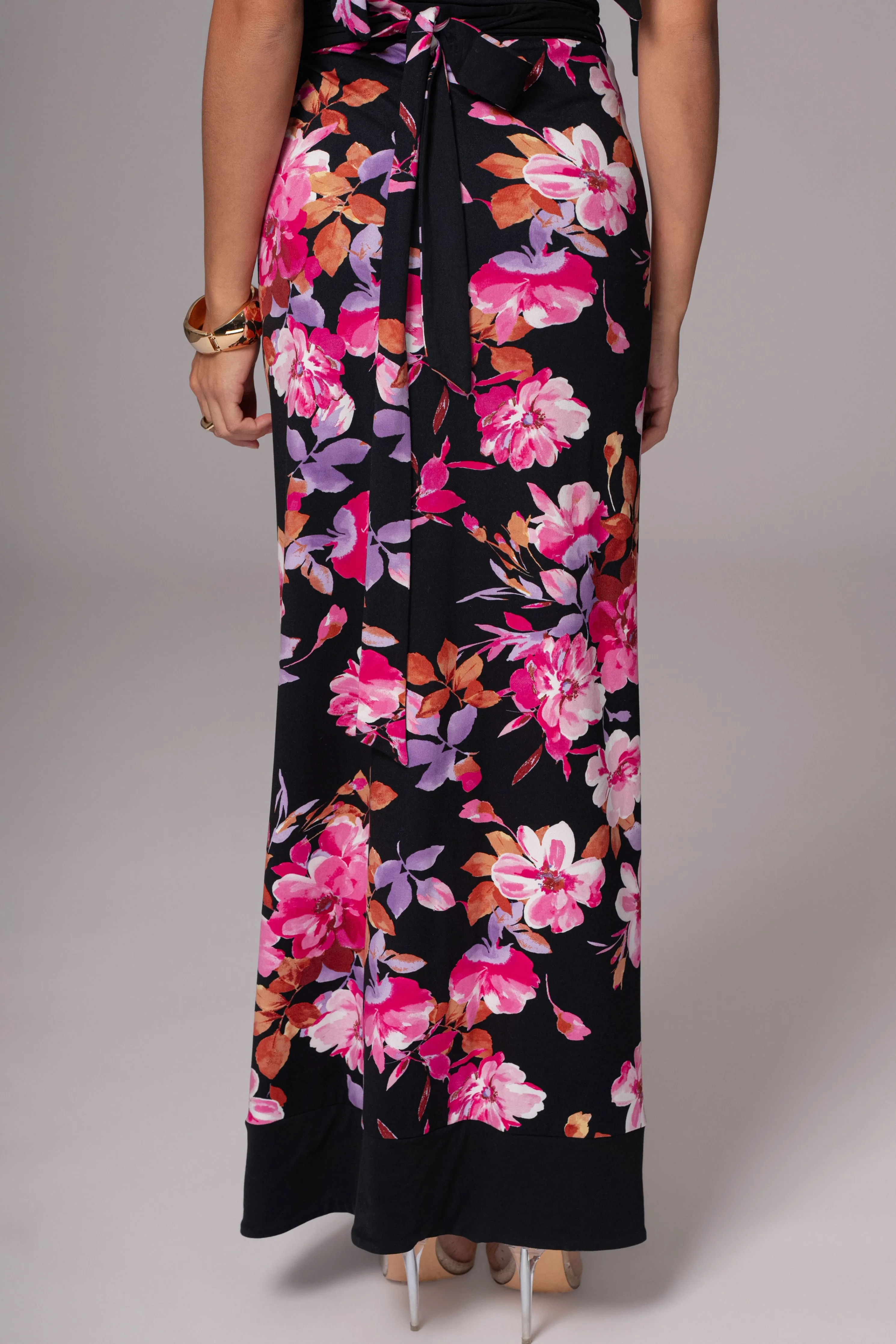 Black Floral Kamie Reversible Skirt Set