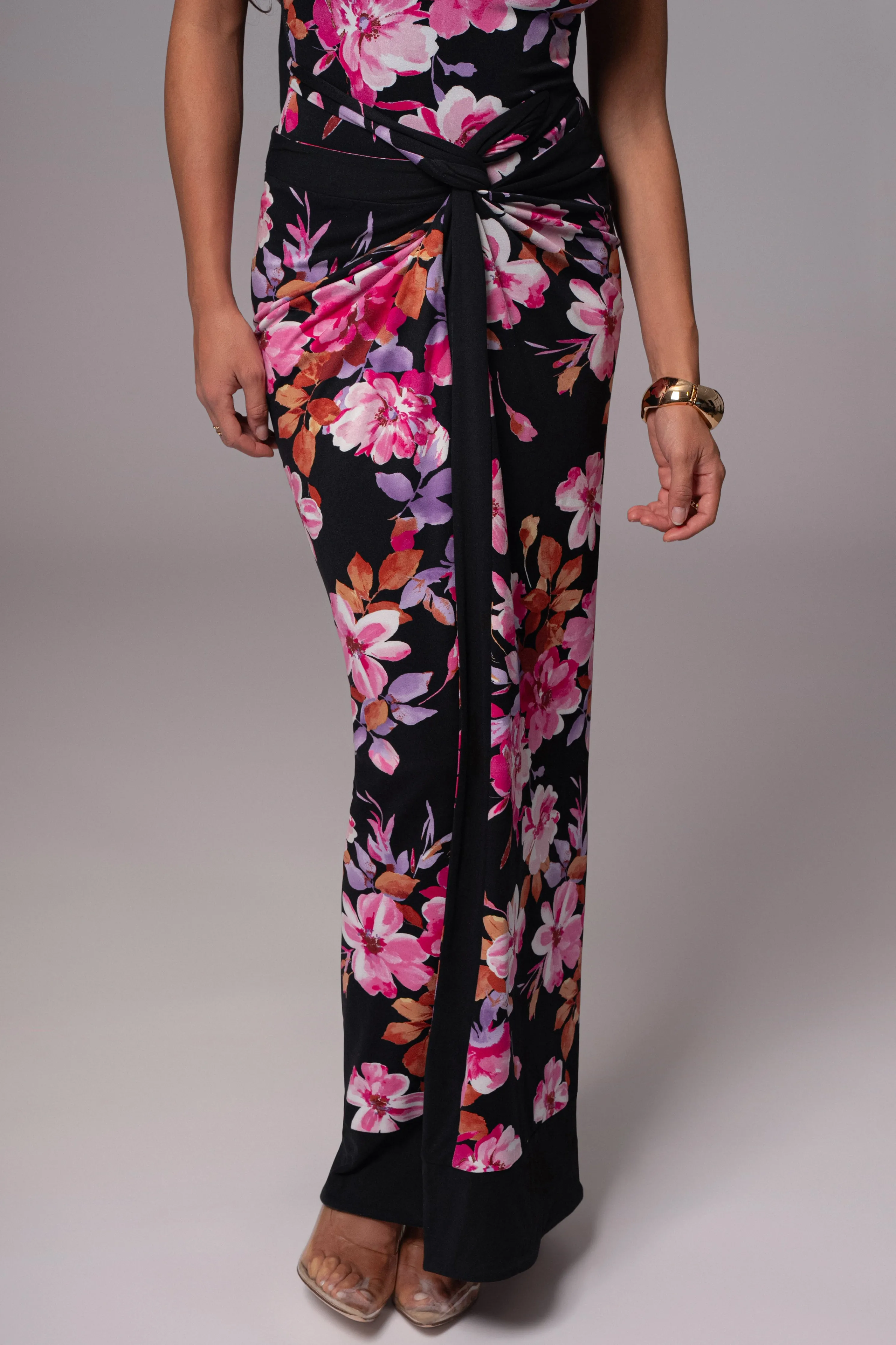 Black Floral Kamie Reversible Skirt Set