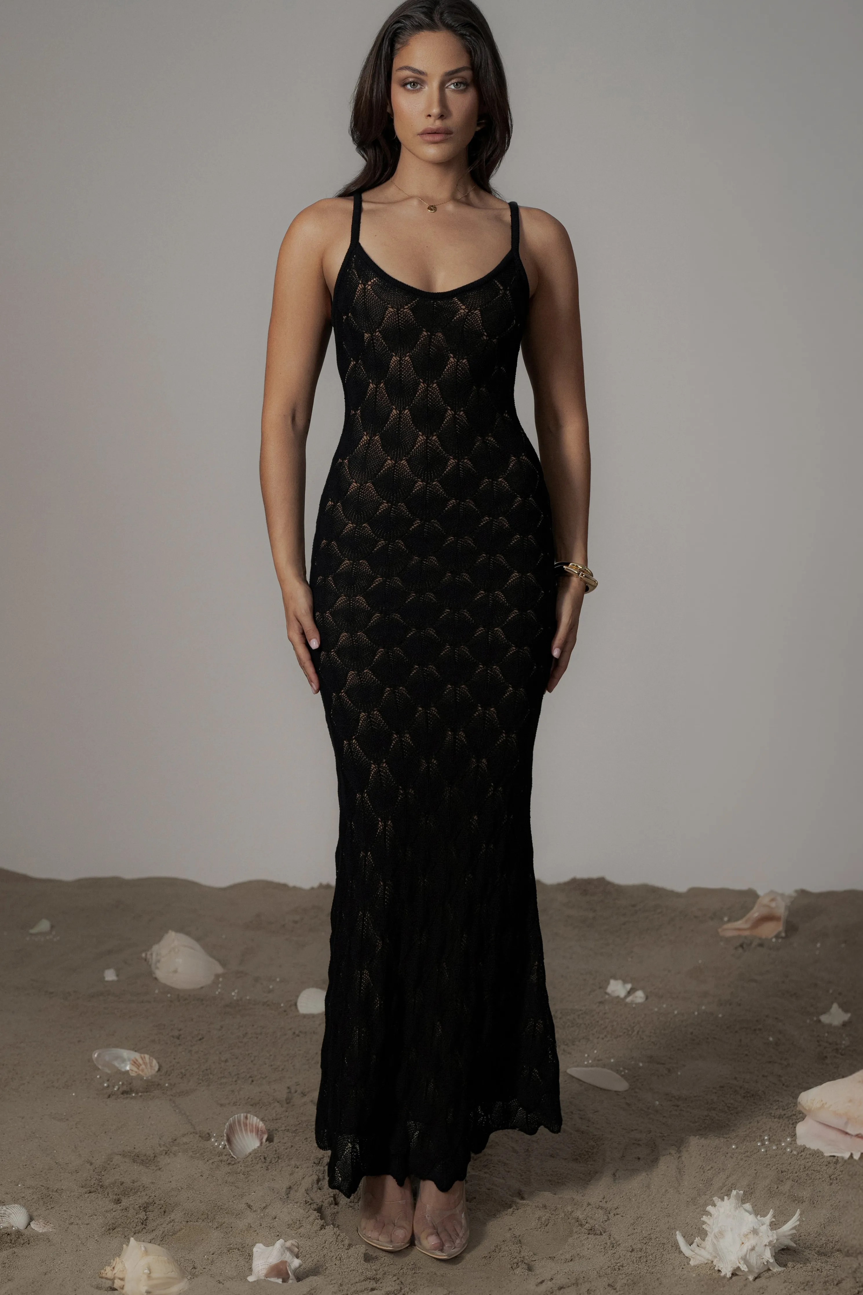 Black Gabriela Knit Maxi Dress