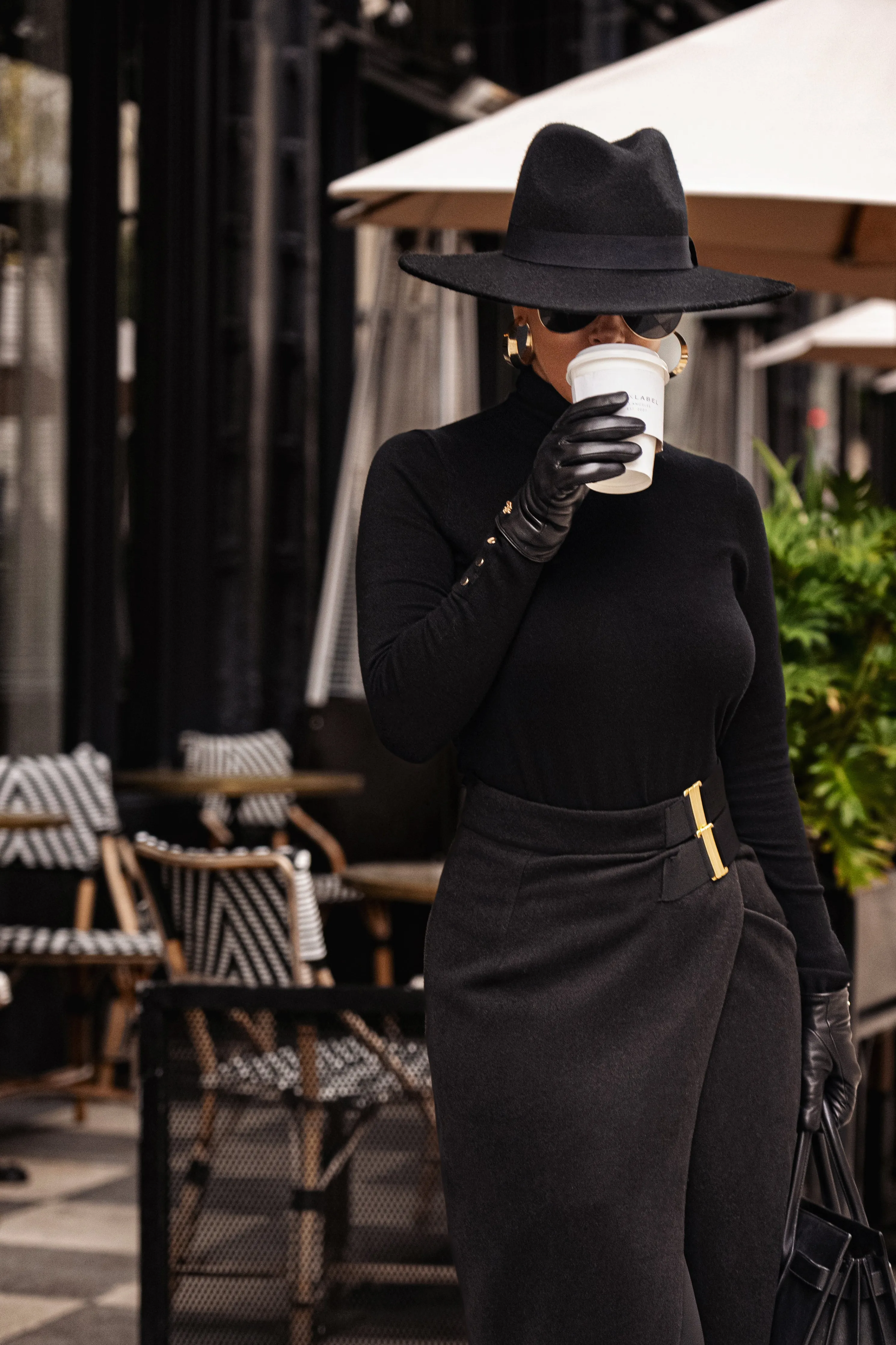 Black Gisele Slit Skirt