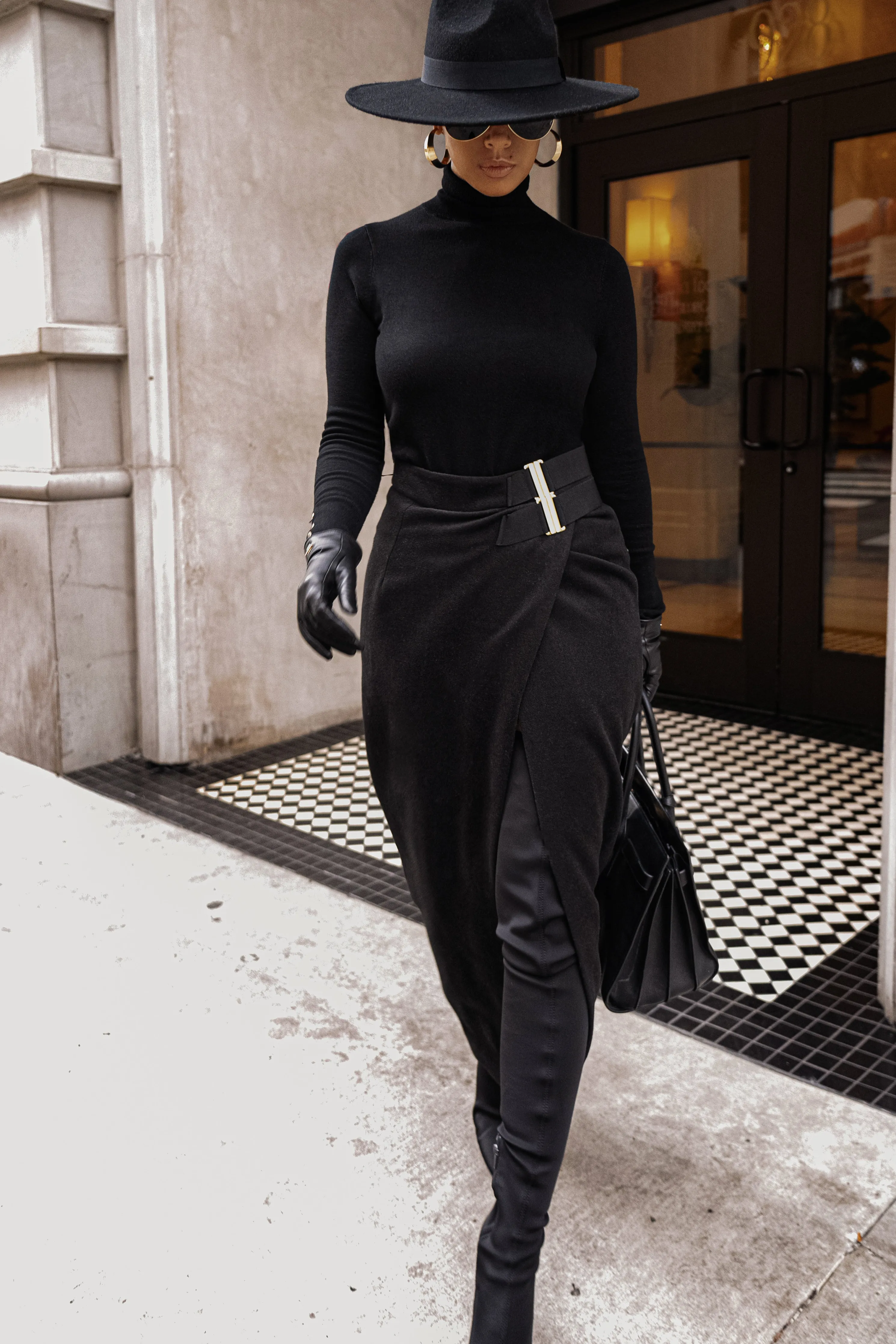 Black Gisele Slit Skirt