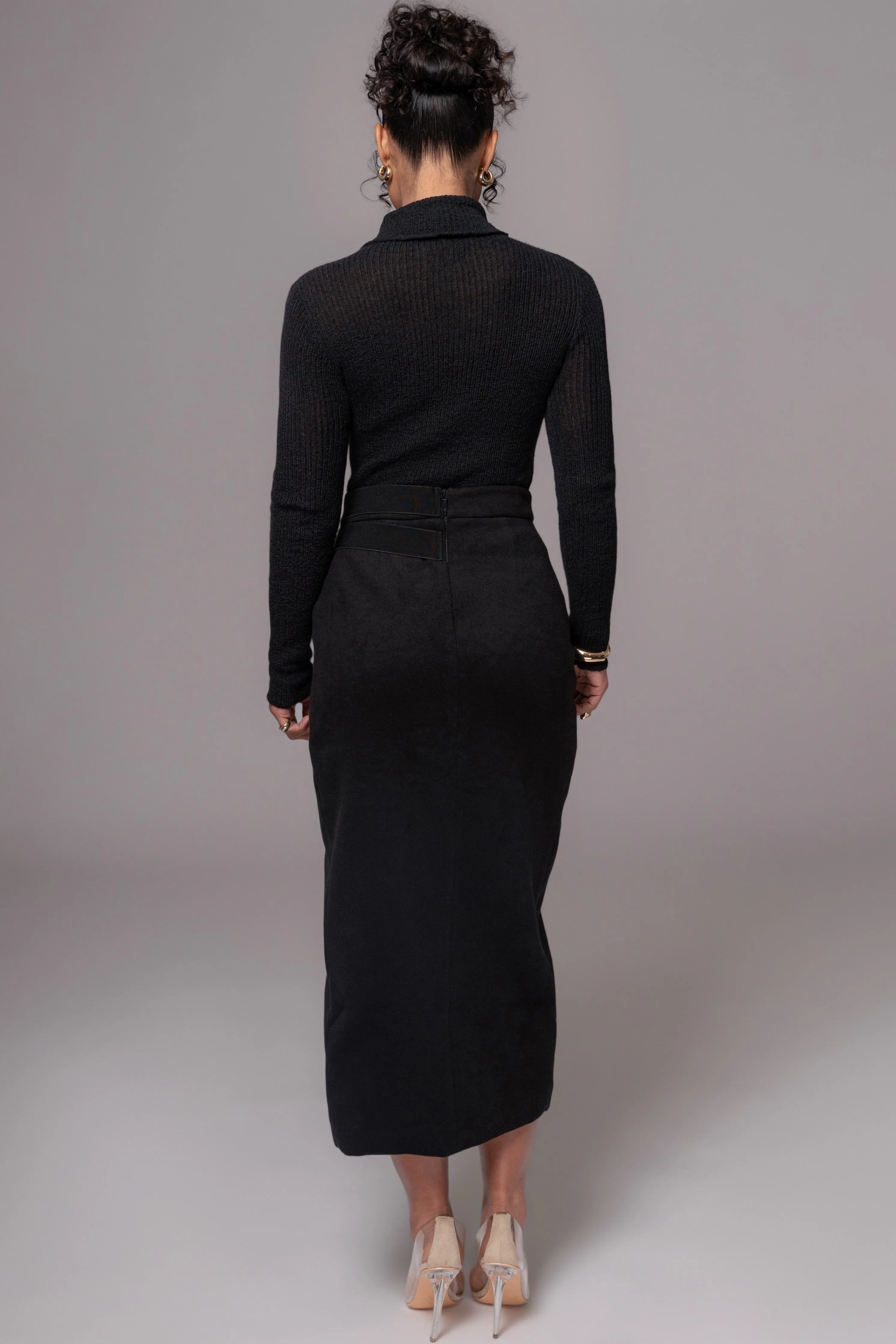 Black Gisele Slit Skirt