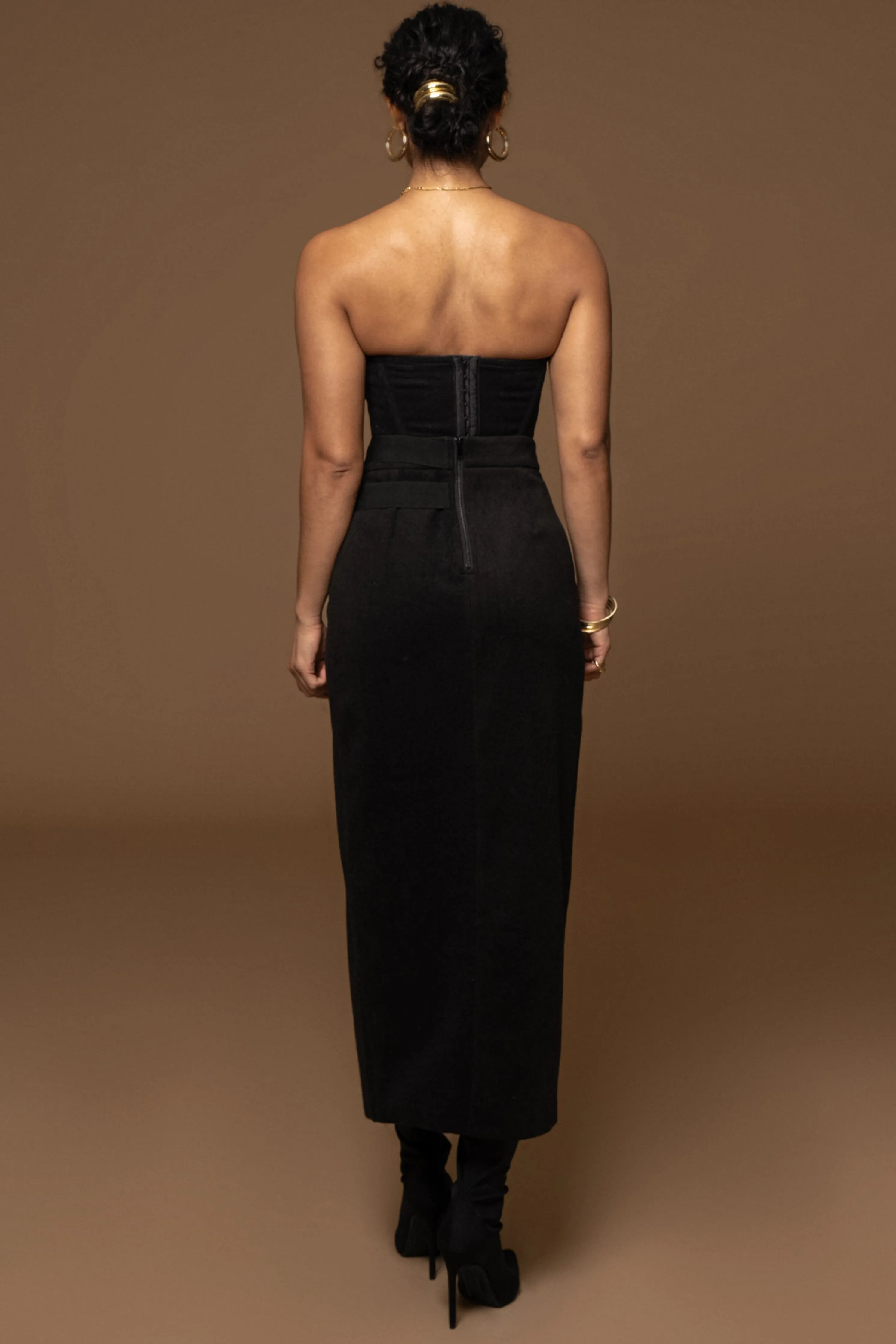 Black Gisele Slit Skirt