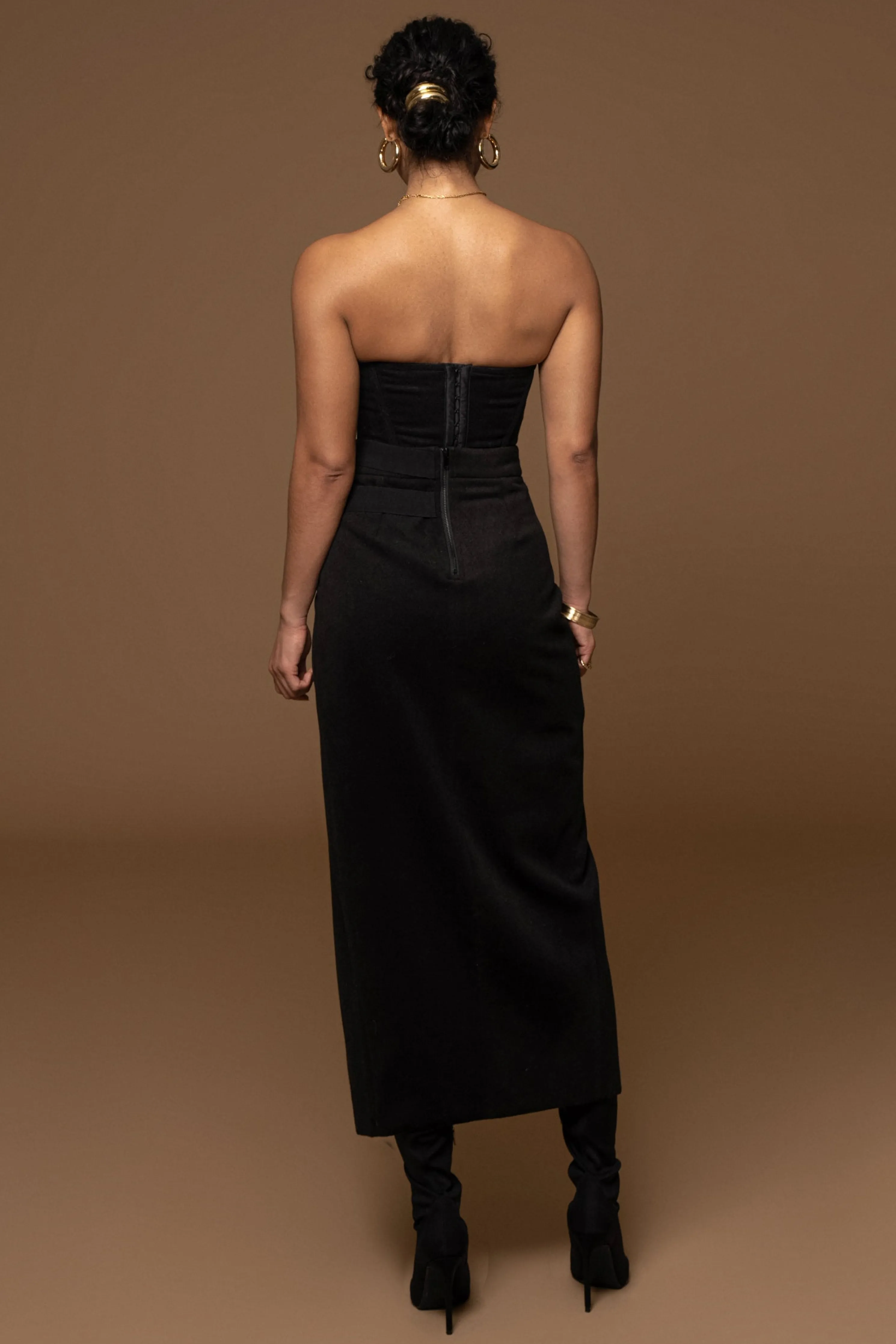 Black Gisele Slit Skirt