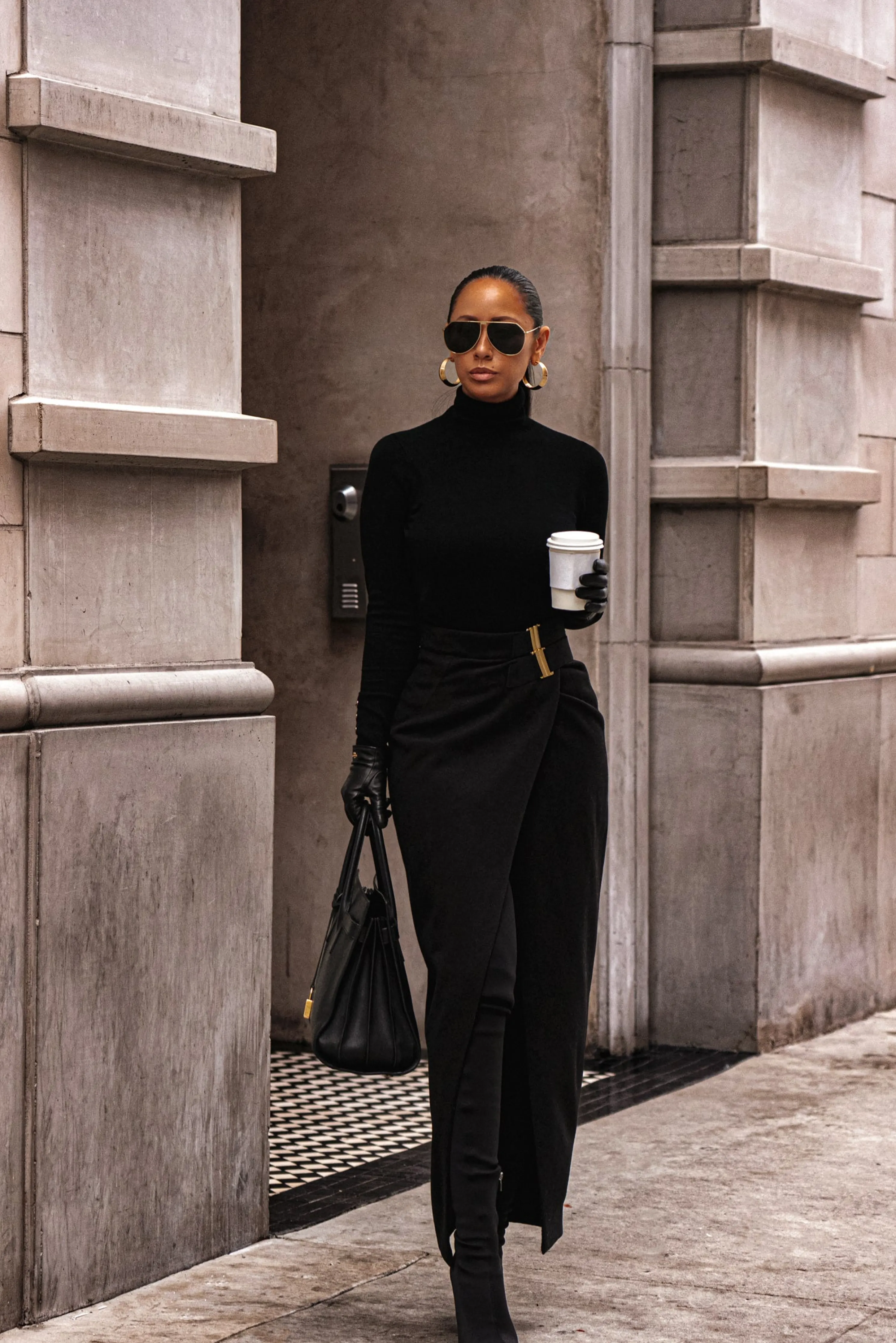 Black Gisele Slit Skirt