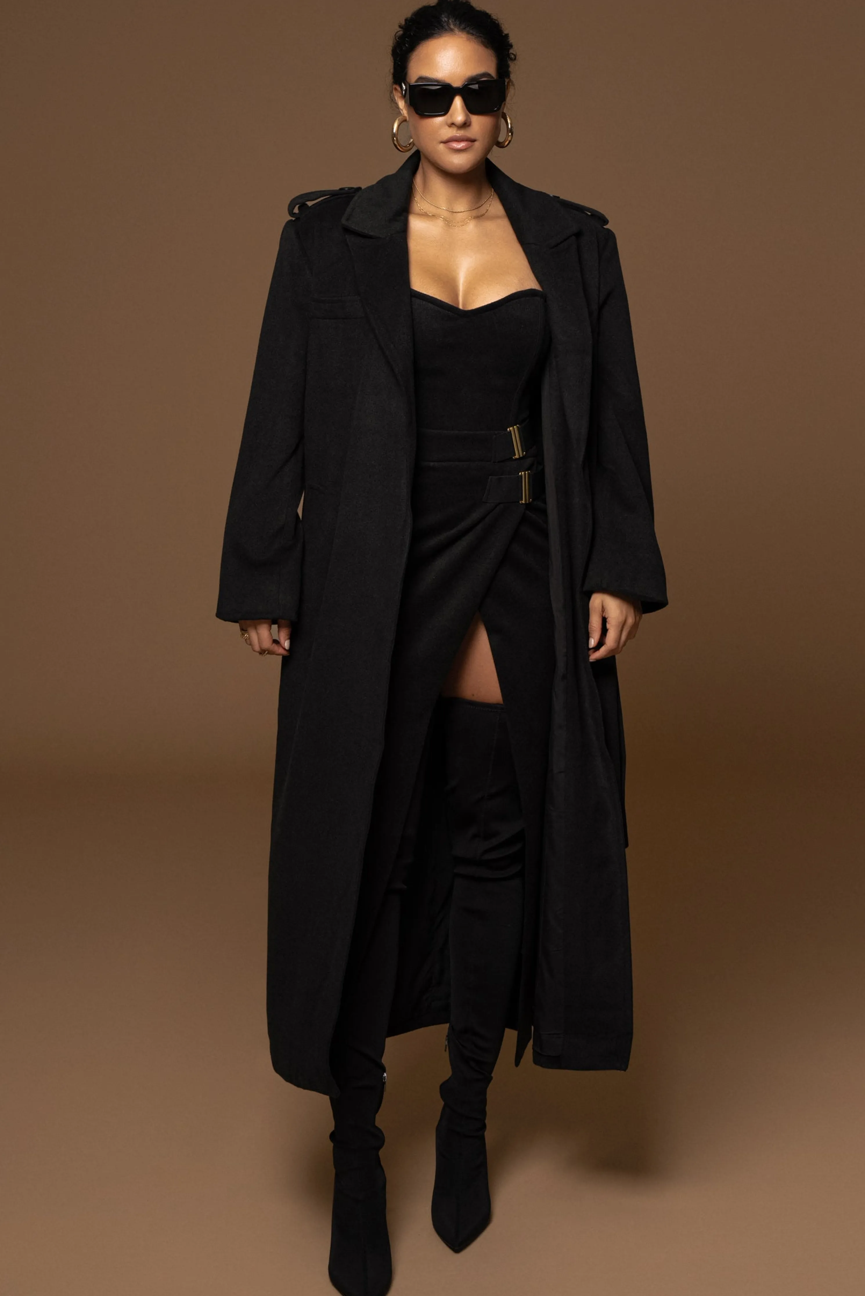 Black Gisele Slit Skirt