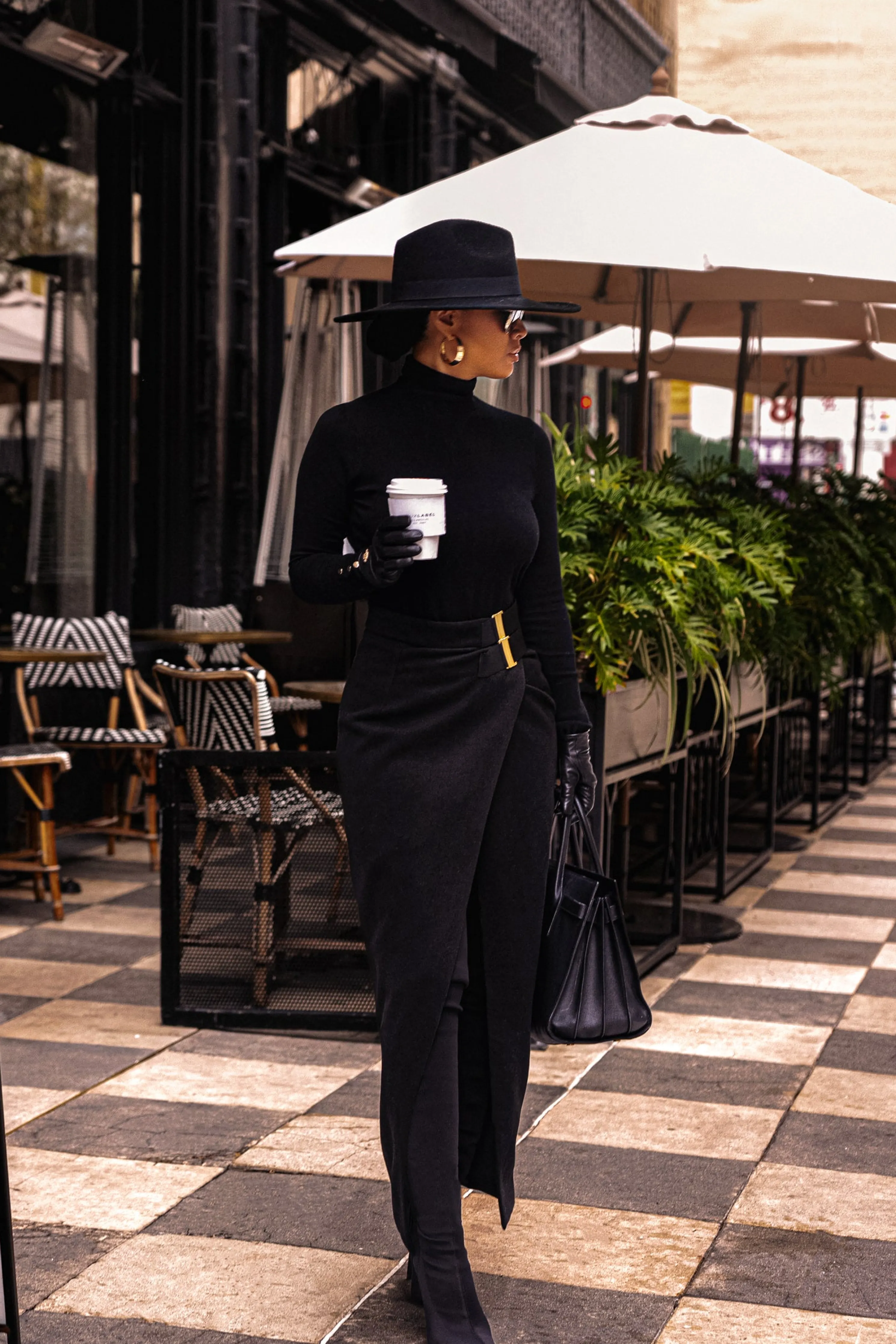 Black Gisele Slit Skirt