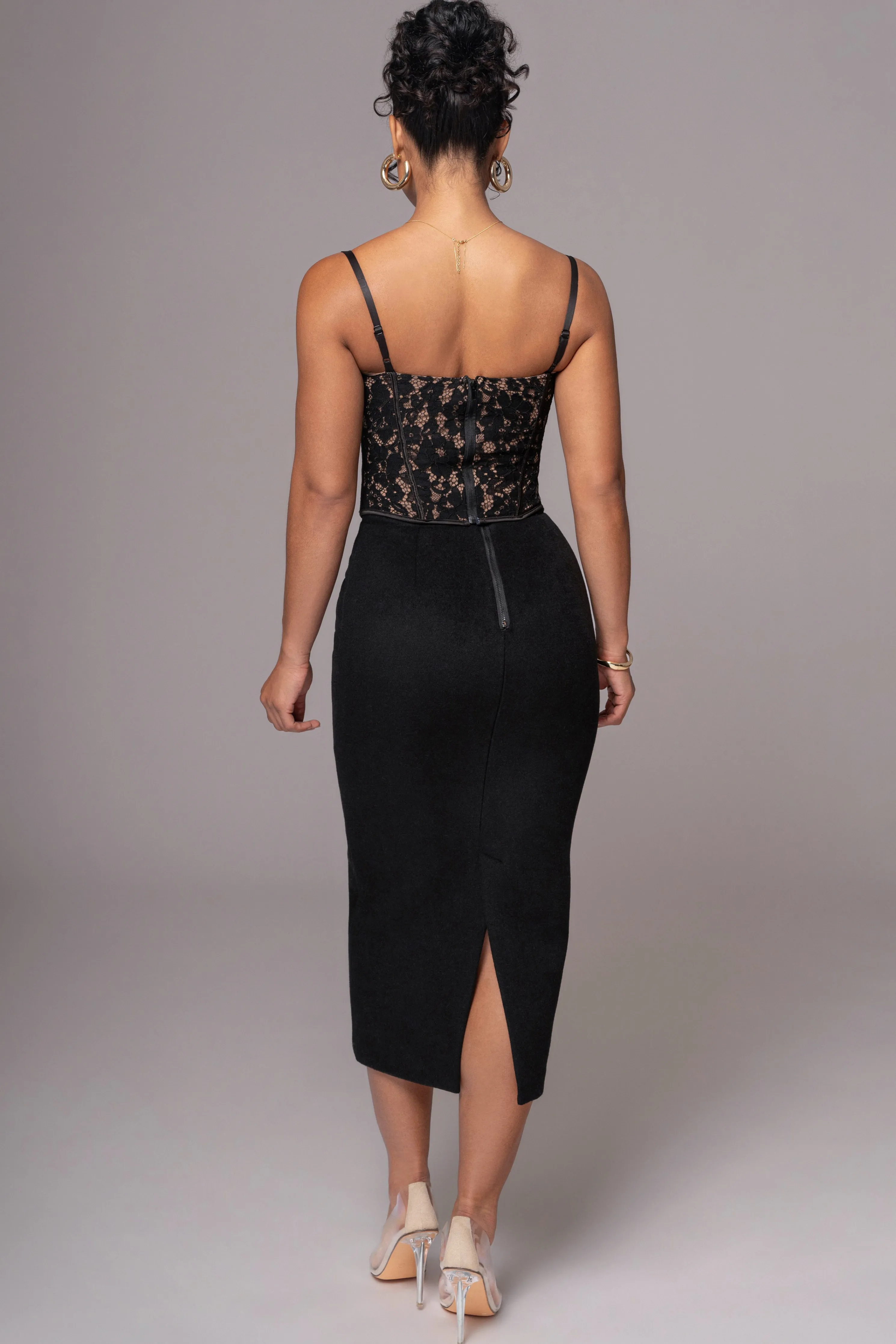 Black Grecia Lace Bustier Top