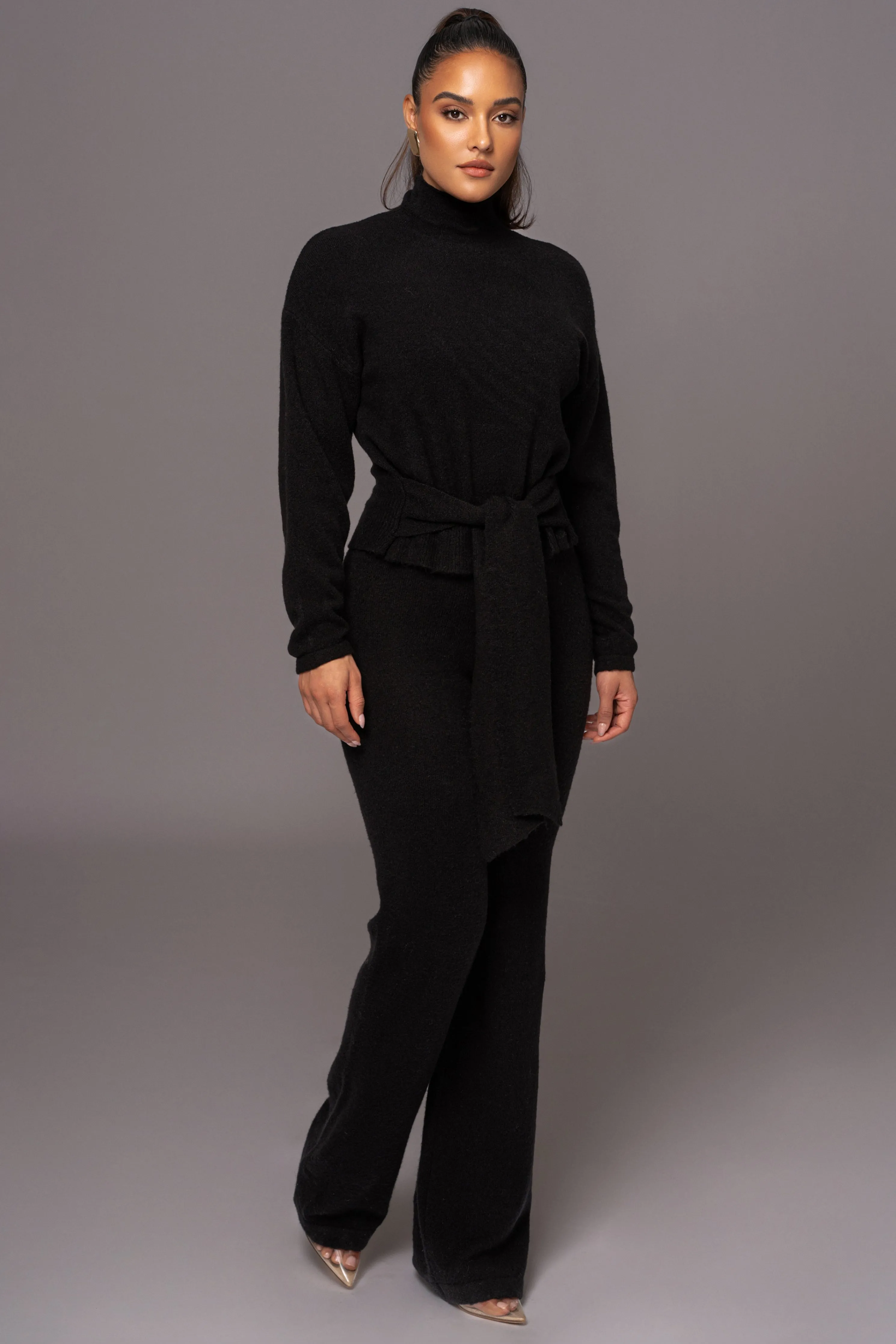 Black Ivy Sweater Knit Pant Set