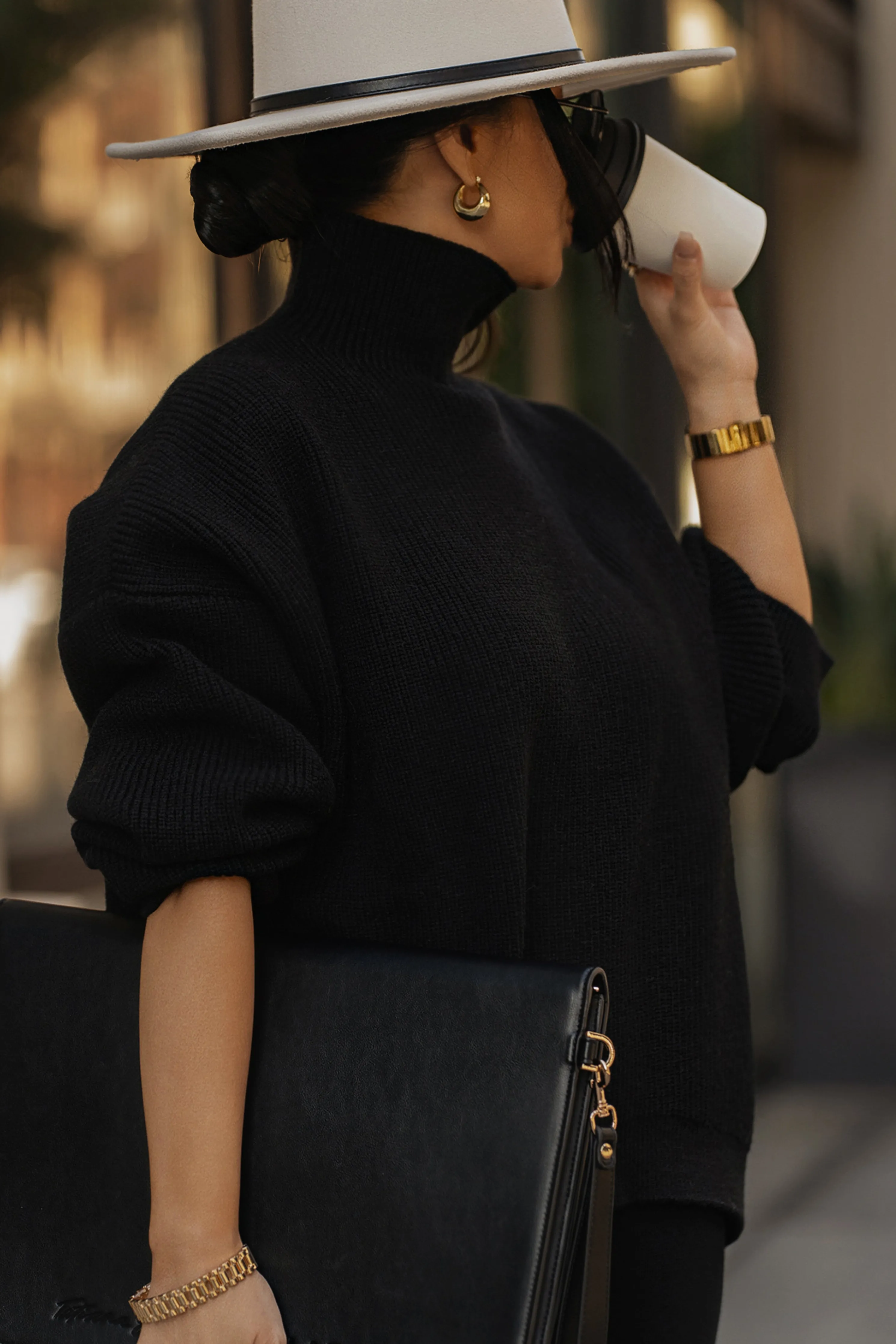 Black Jenni Turtleneck Sweater Top
