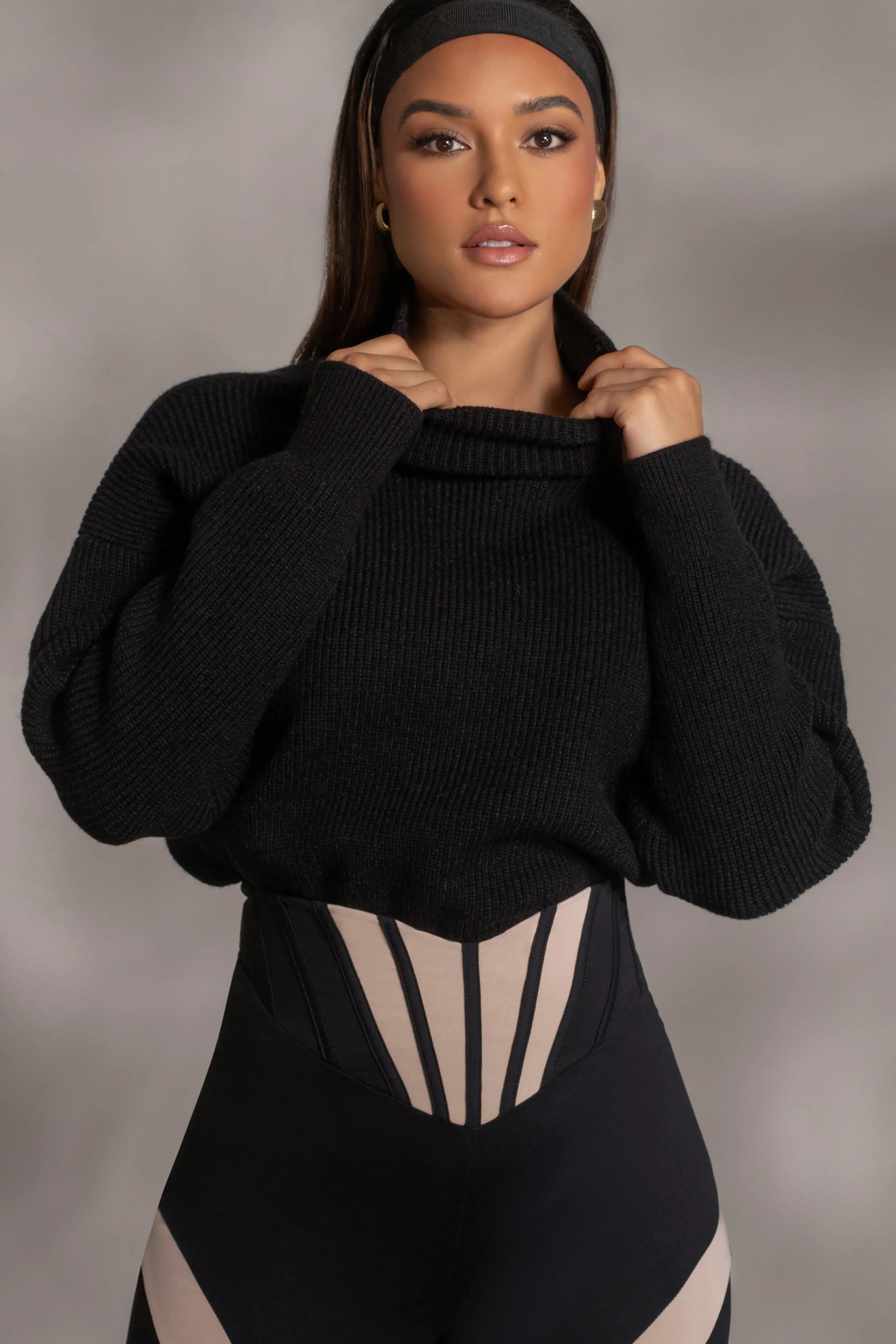 Black Jenni Turtleneck Sweater Top