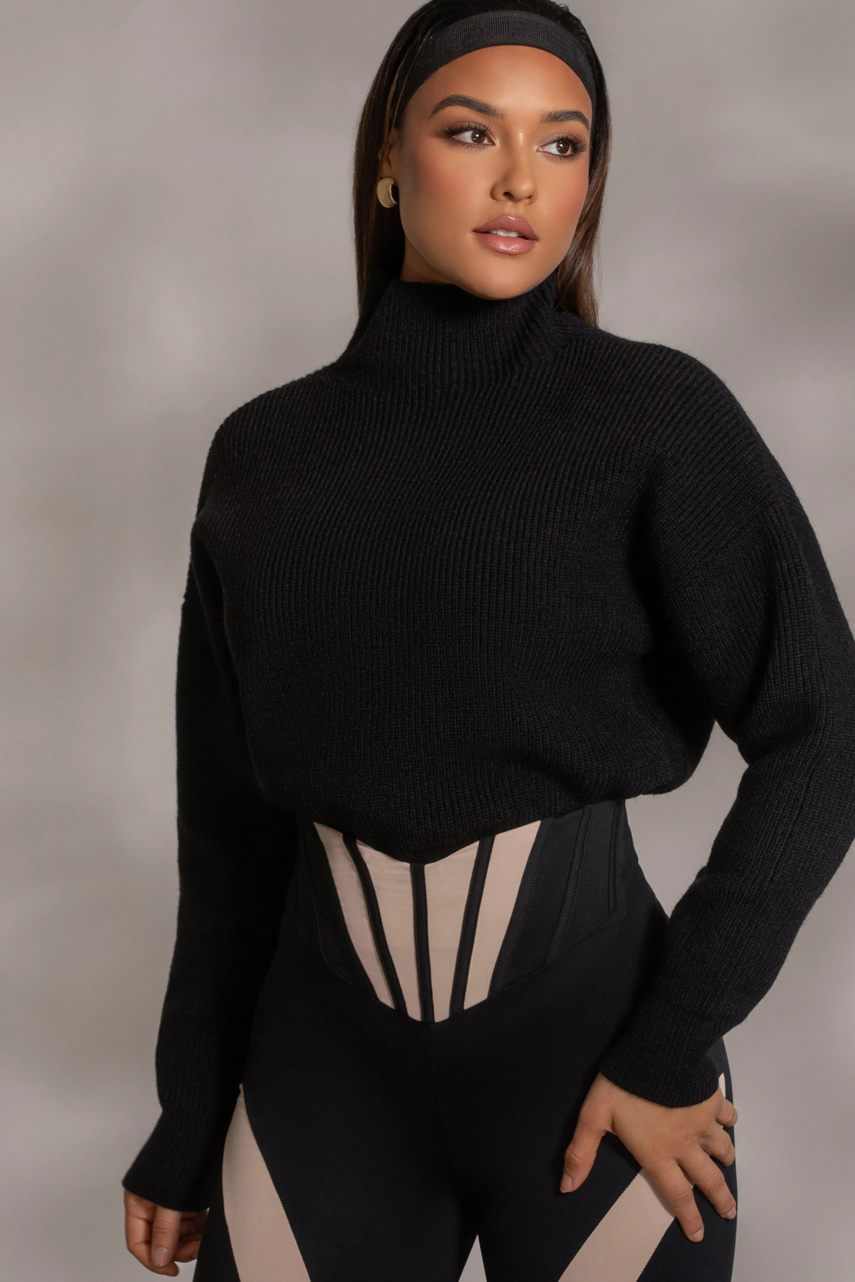 Black Jenni Turtleneck Sweater Top