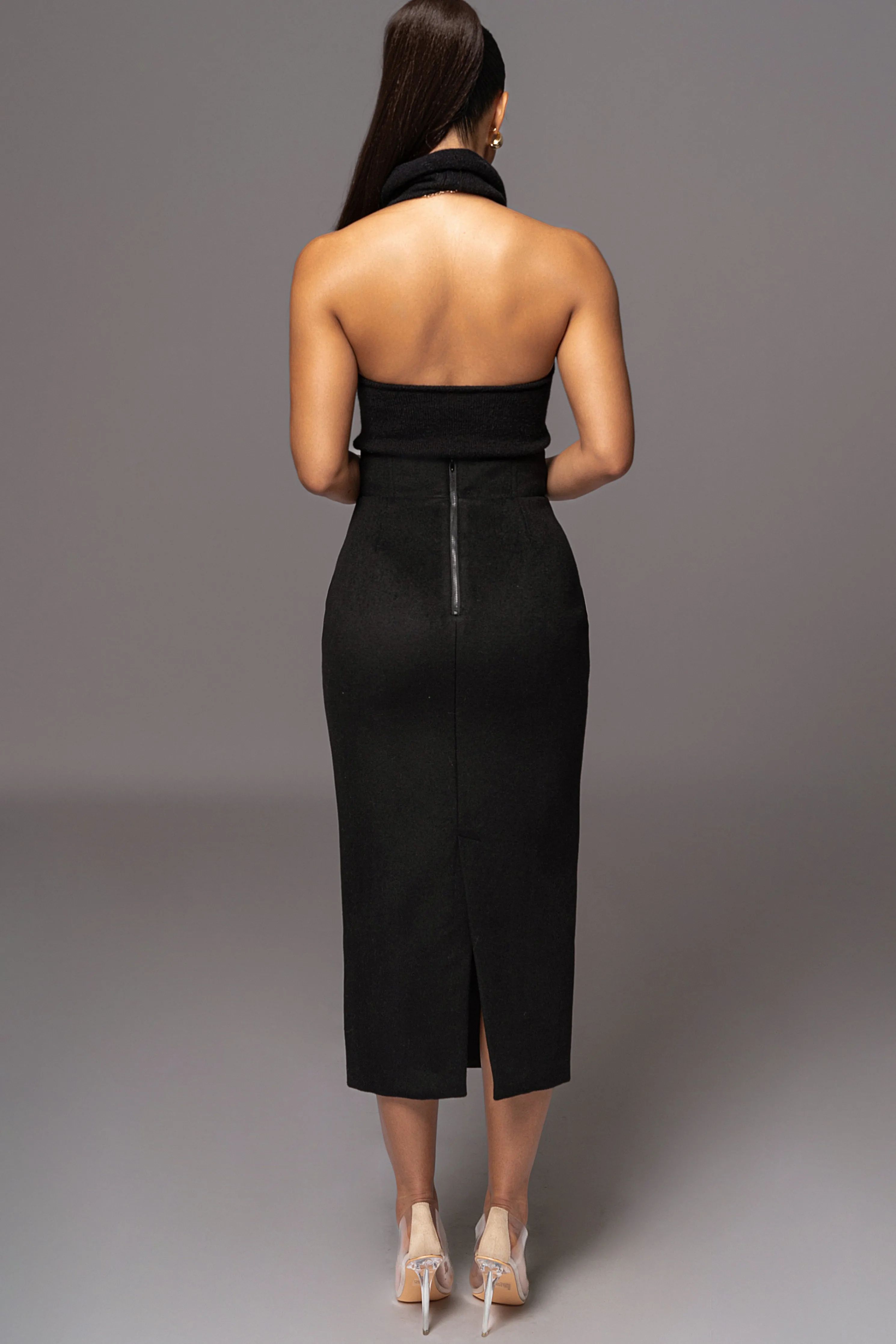 Black Joya Rib Knit Top