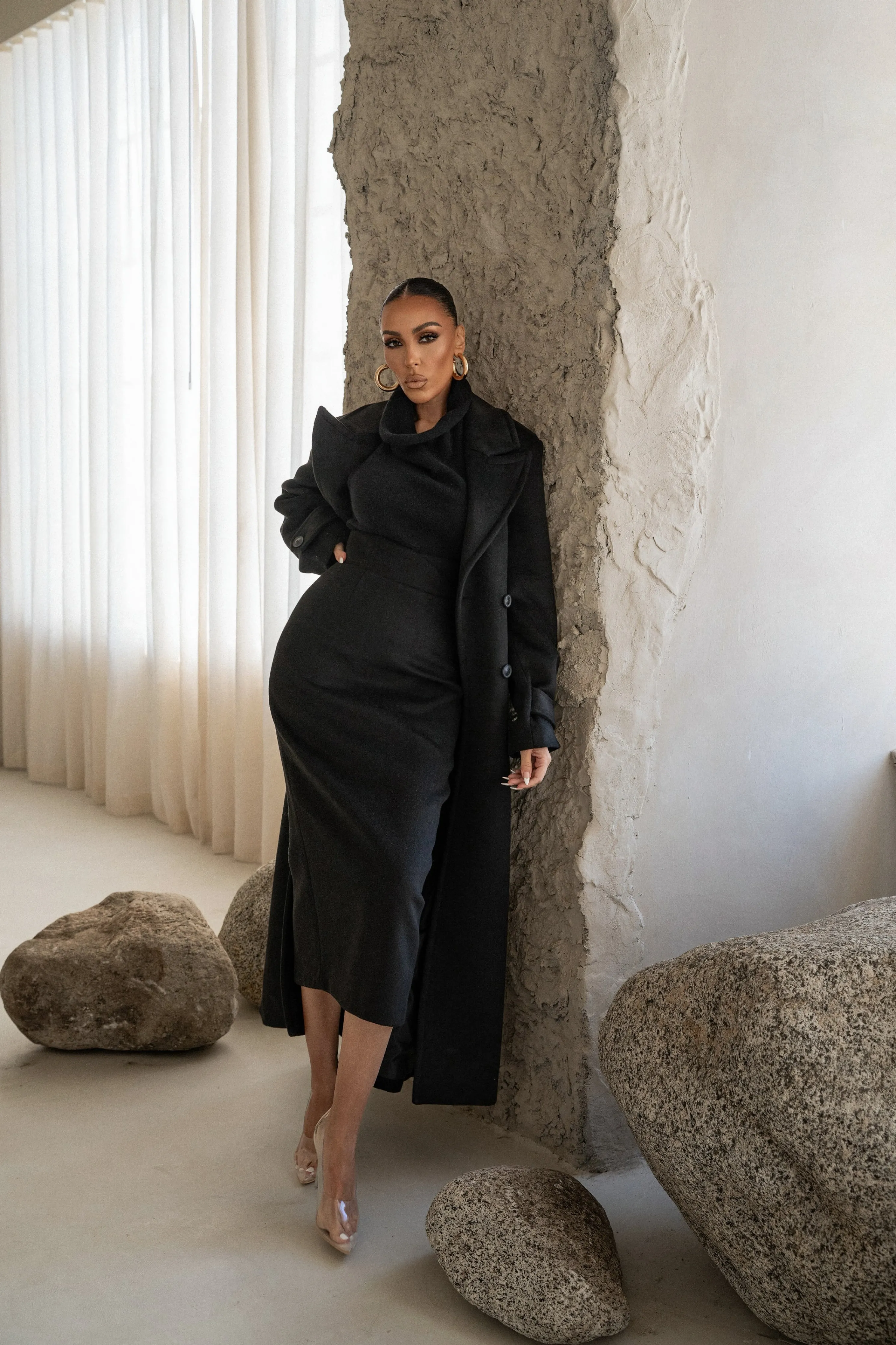 Black Joya Rib Knit Top