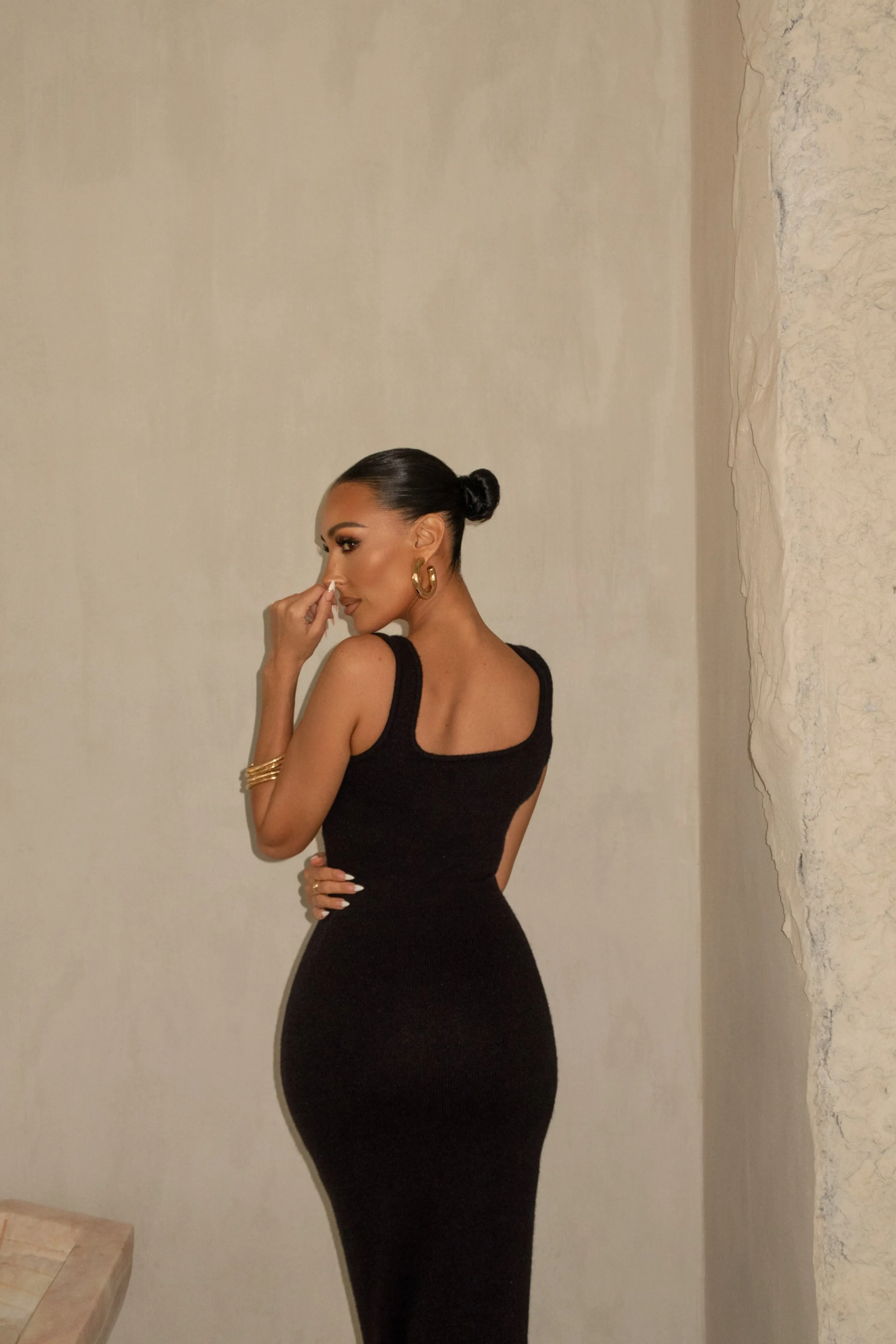 Black Karolina Knit Maxi Dress