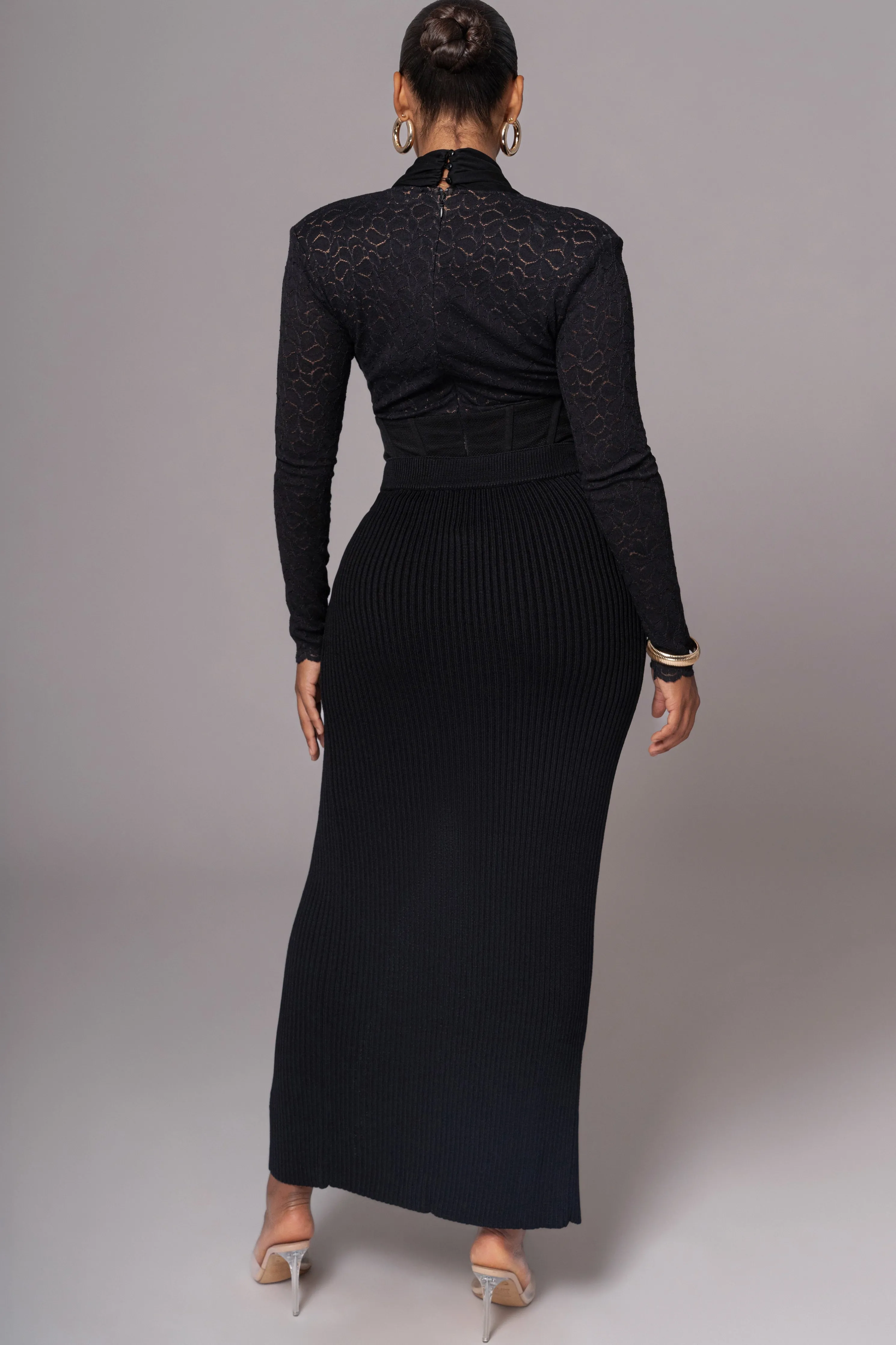 Black Lace Corset Bodysuit