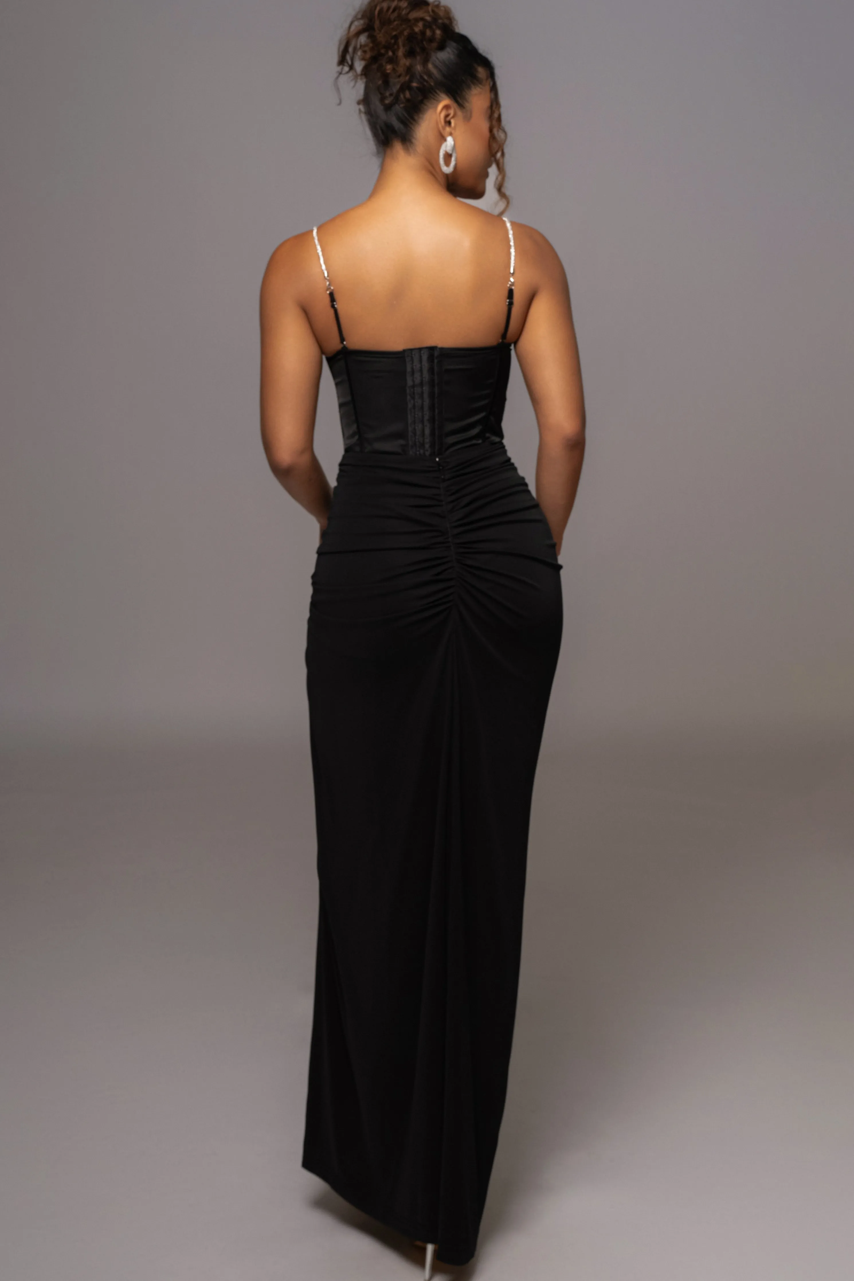 Black Leo Matte Satin Bustier