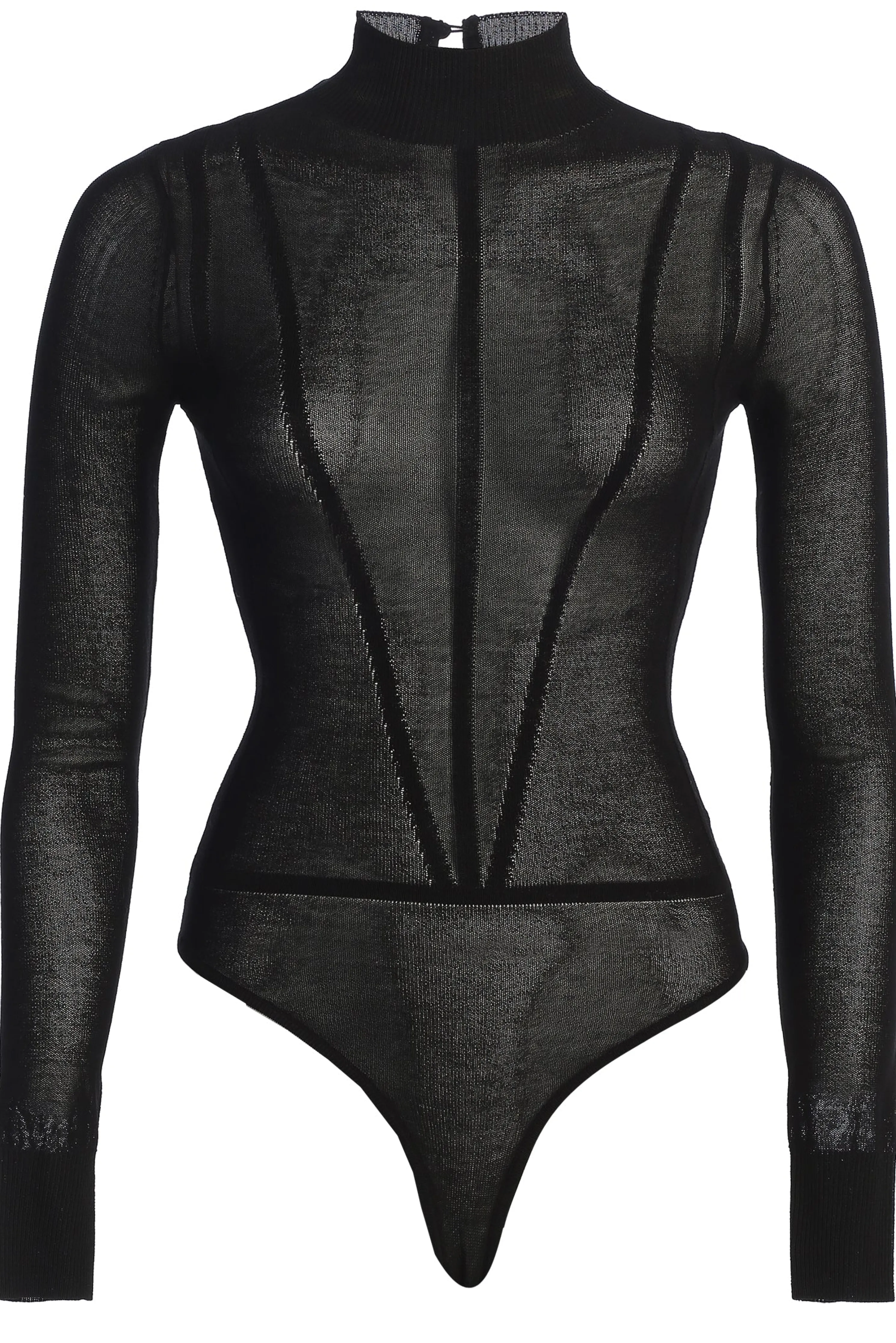 Black Lori Sheer Knit Bodysuit