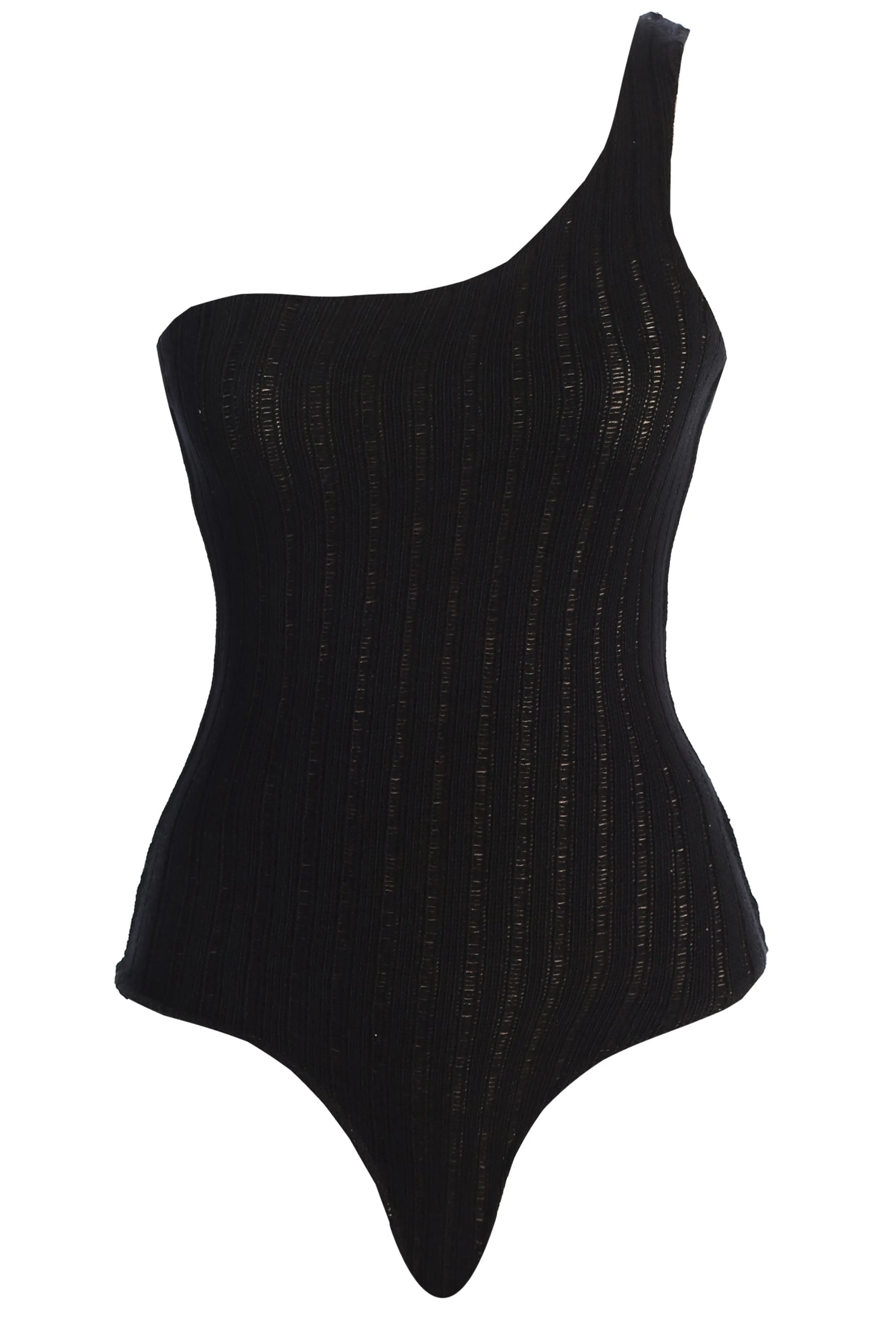 Black Malibu Nights One Shoulder Bodysuit