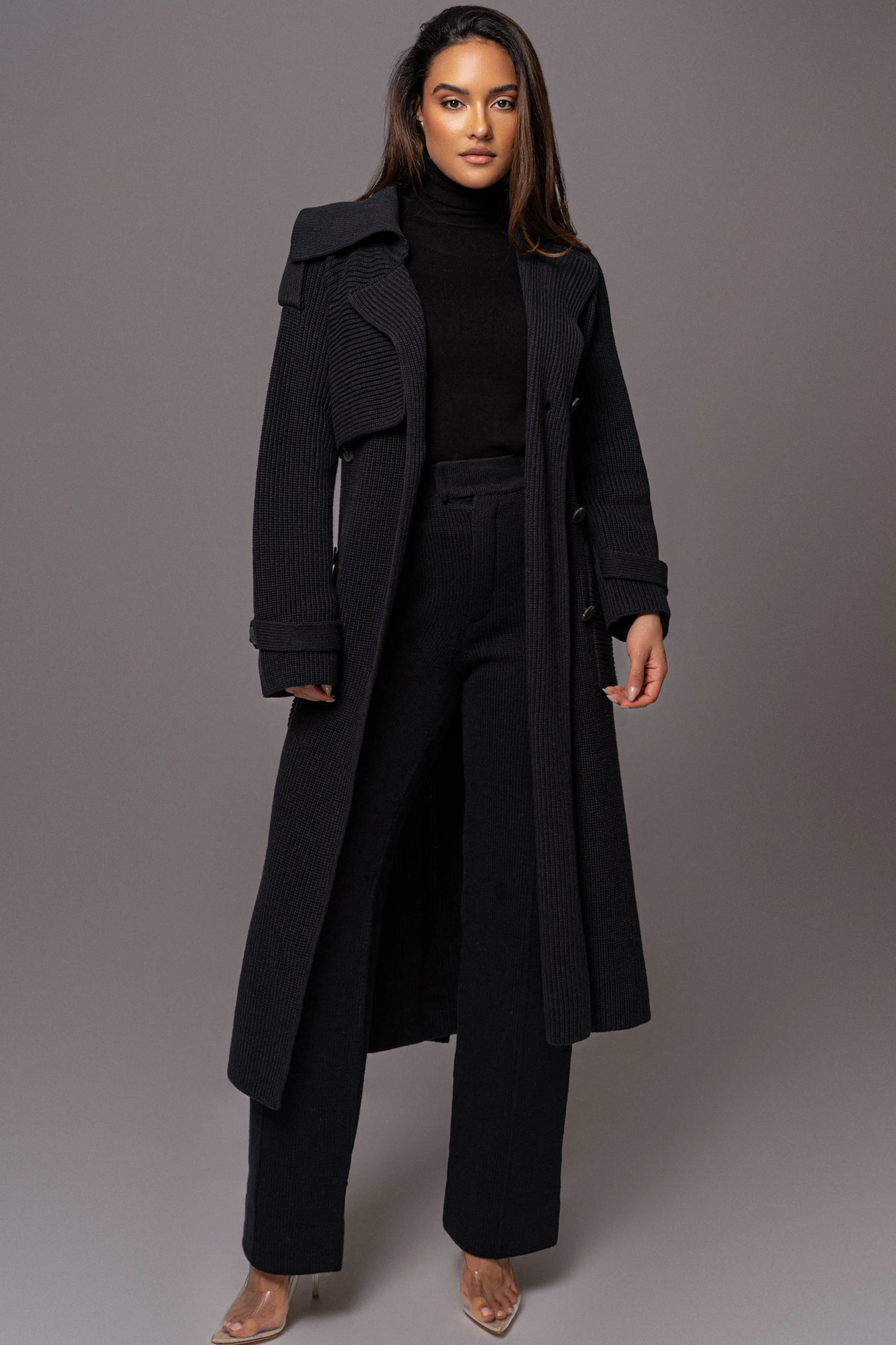 Black Maxinne Knit Coat
