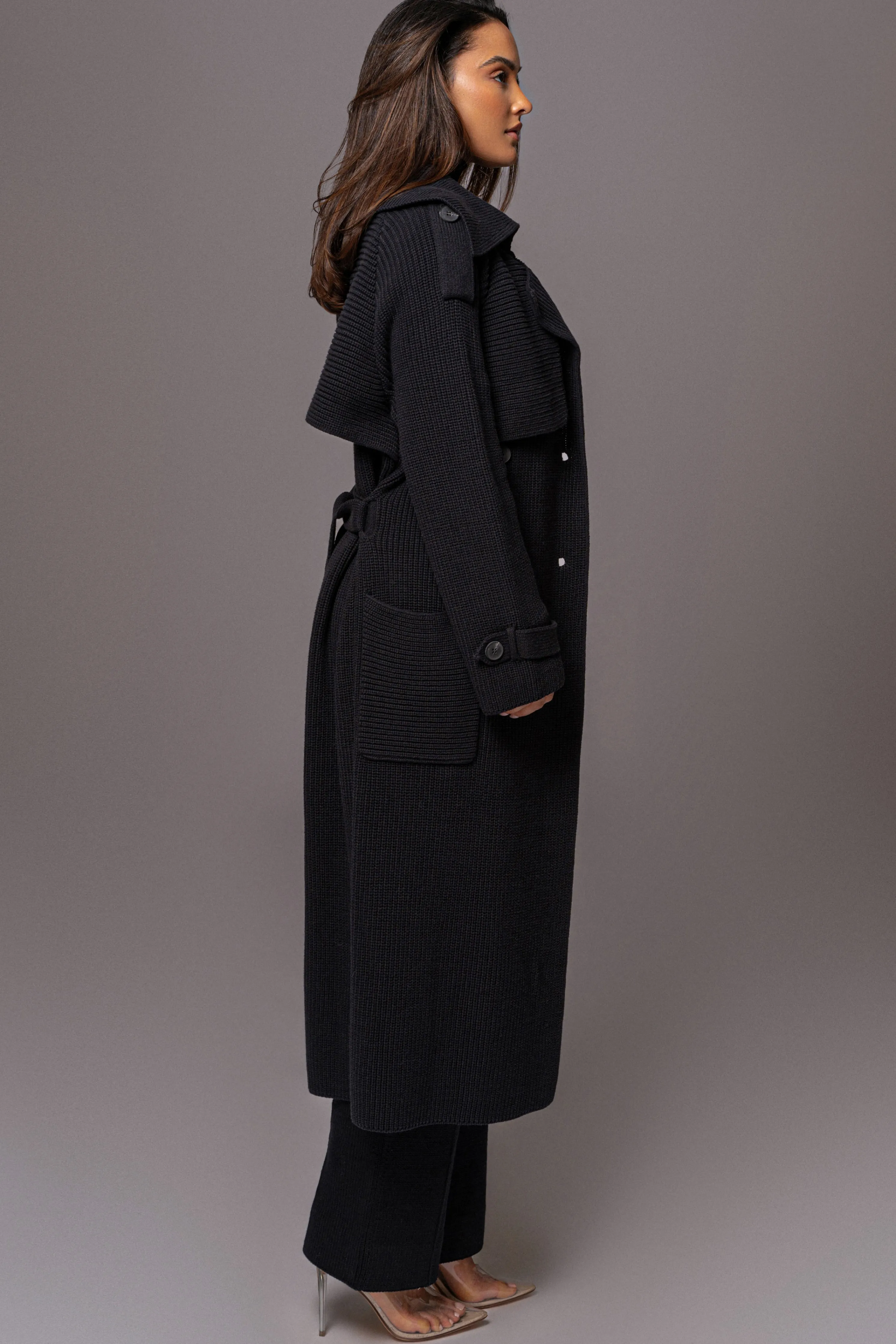 Black Maxinne Knit Coat