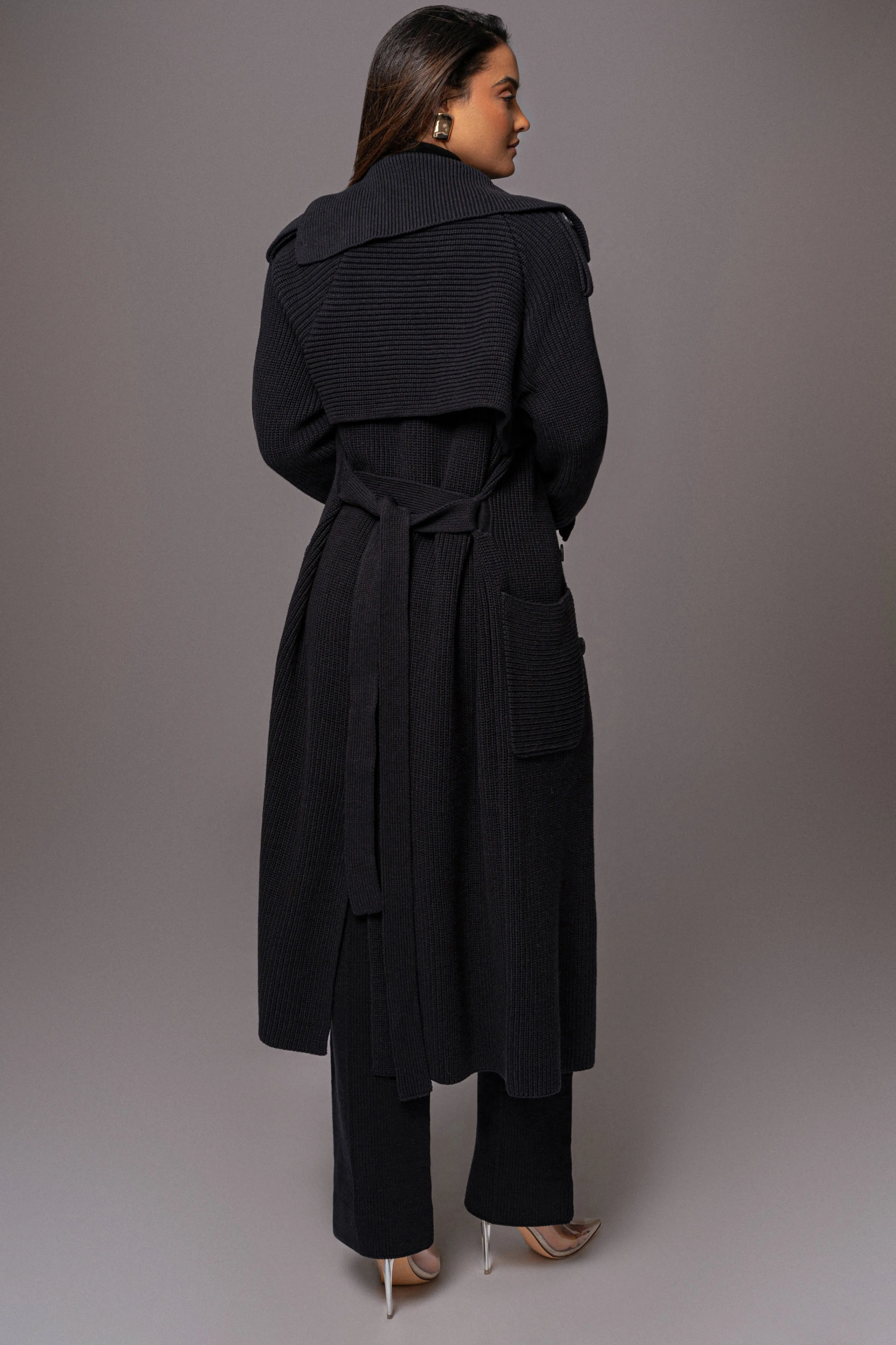 Black Maxinne Knit Coat