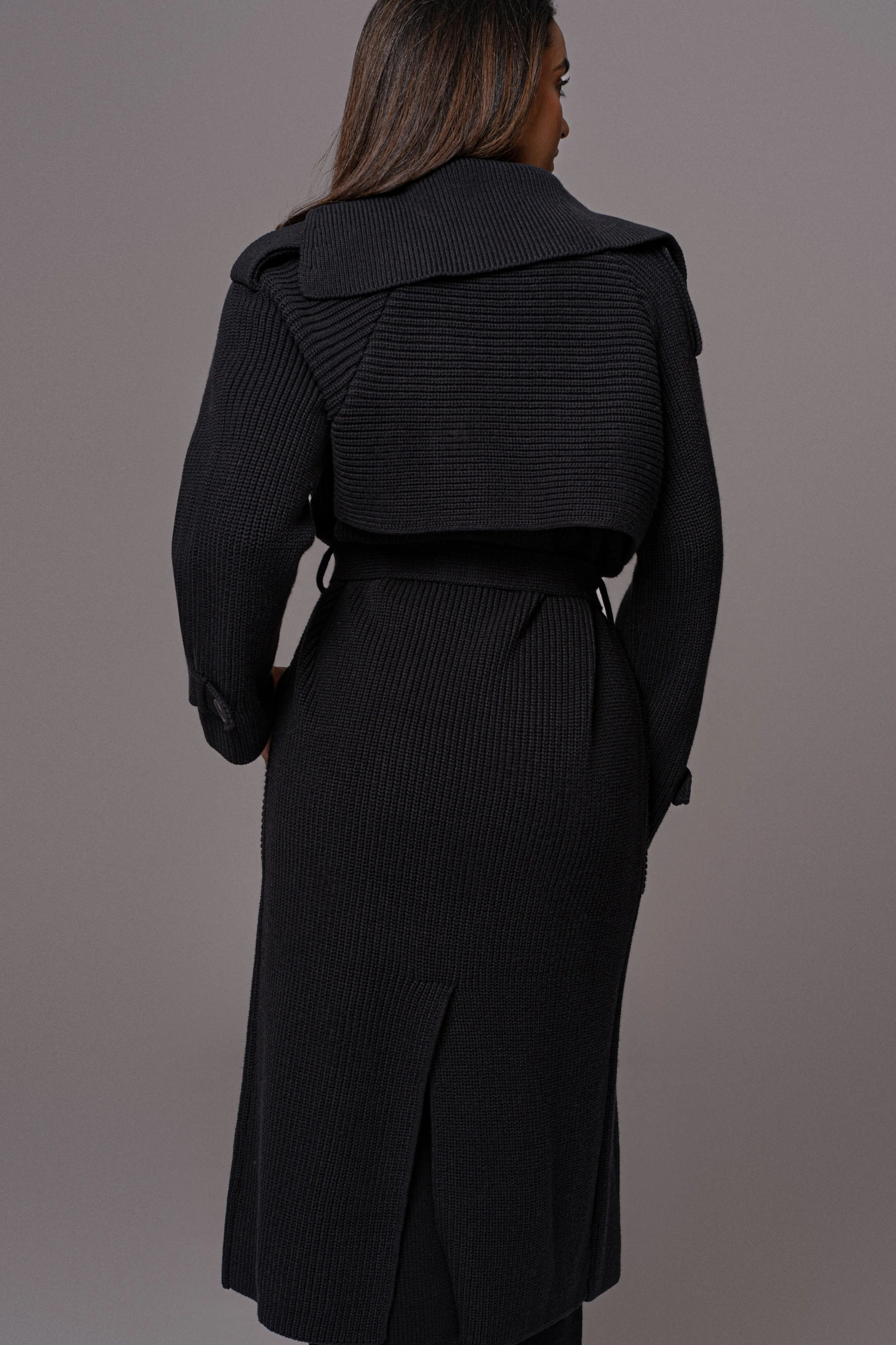 Black Maxinne Knit Coat