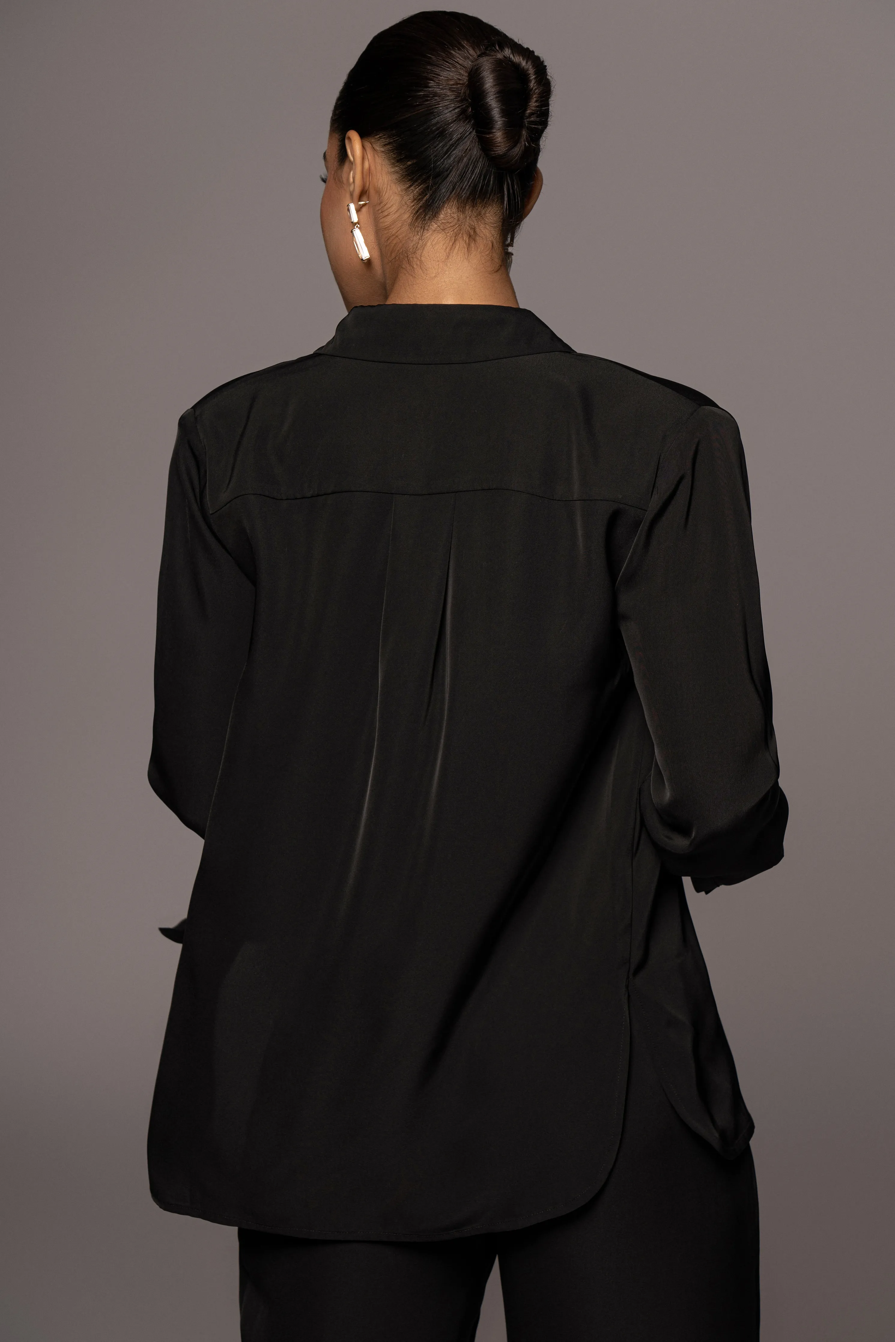 Black Misty Button Up