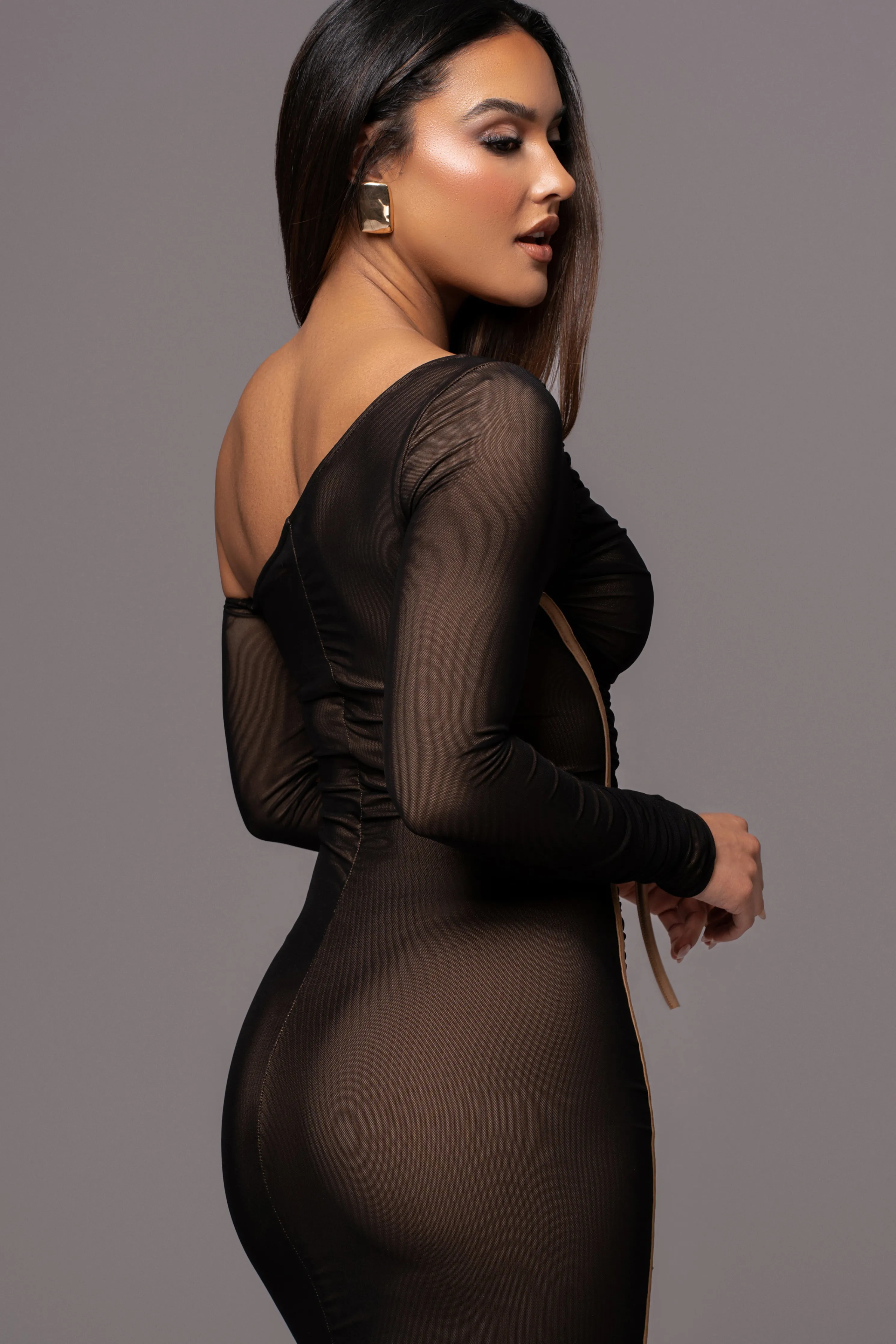 Black Monika Midi Dress