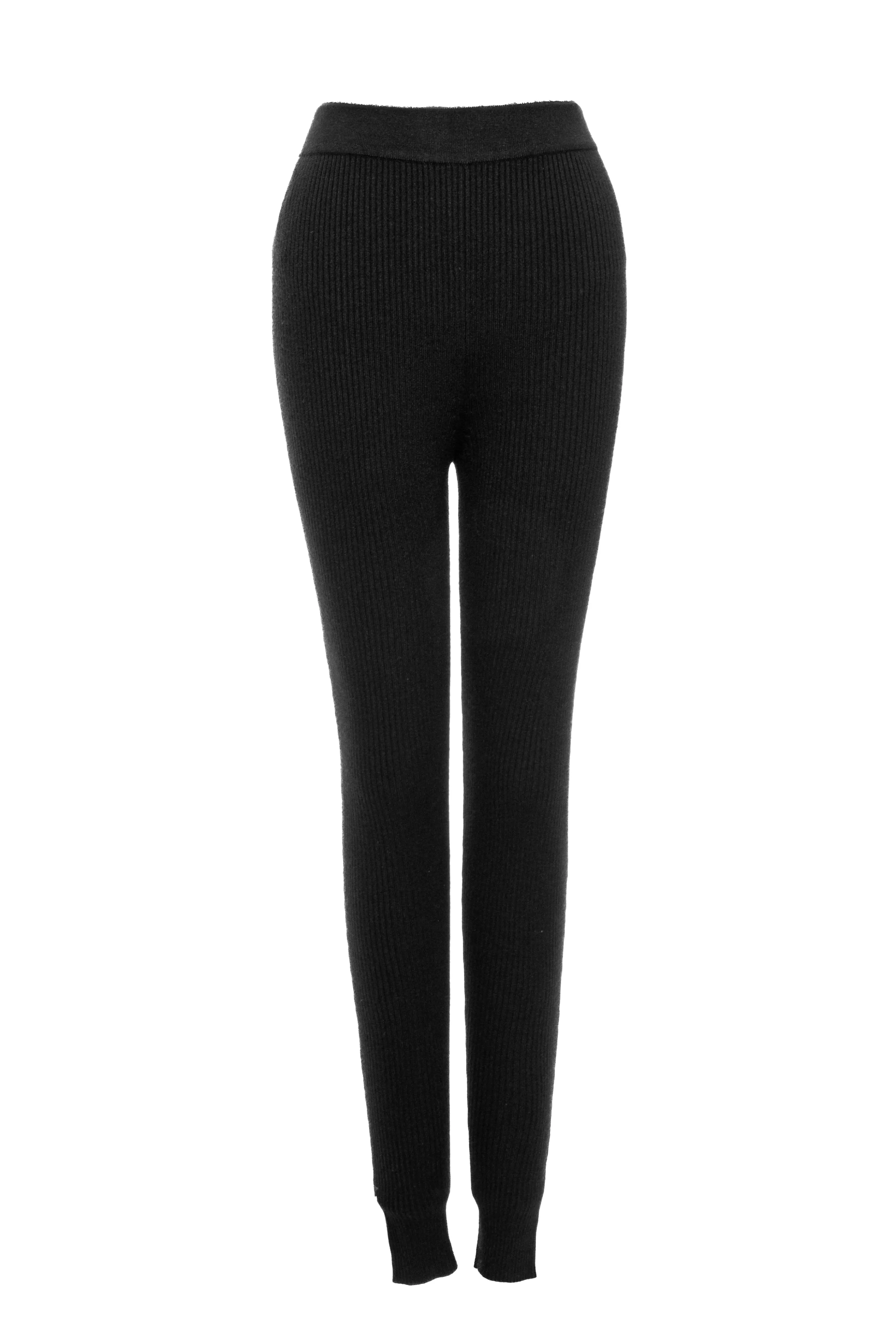 Black Naaya Ribbed Leggings
