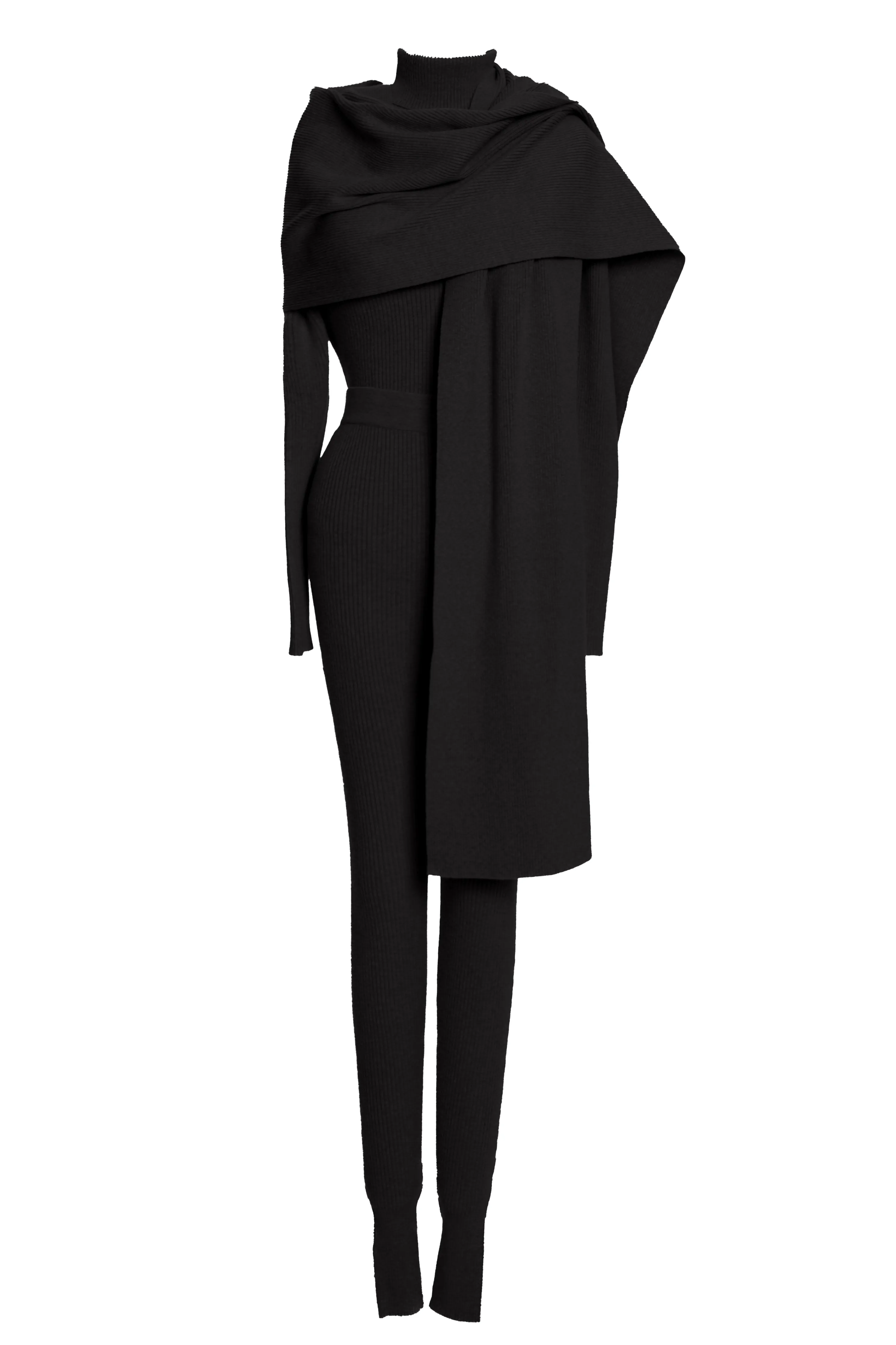 Black Naaya Ribbed Leggings