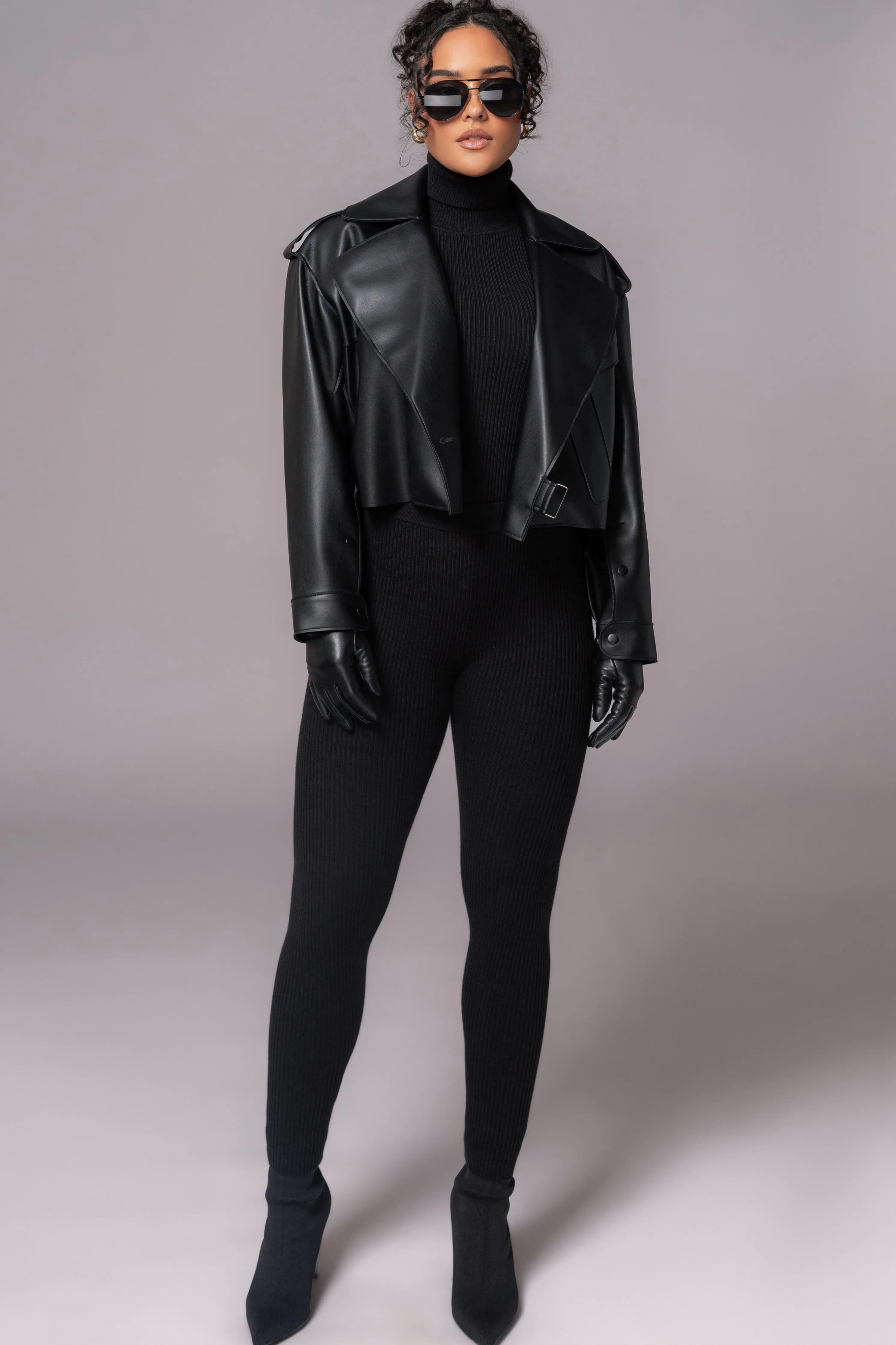 Black Naaya Ribbed Leggings