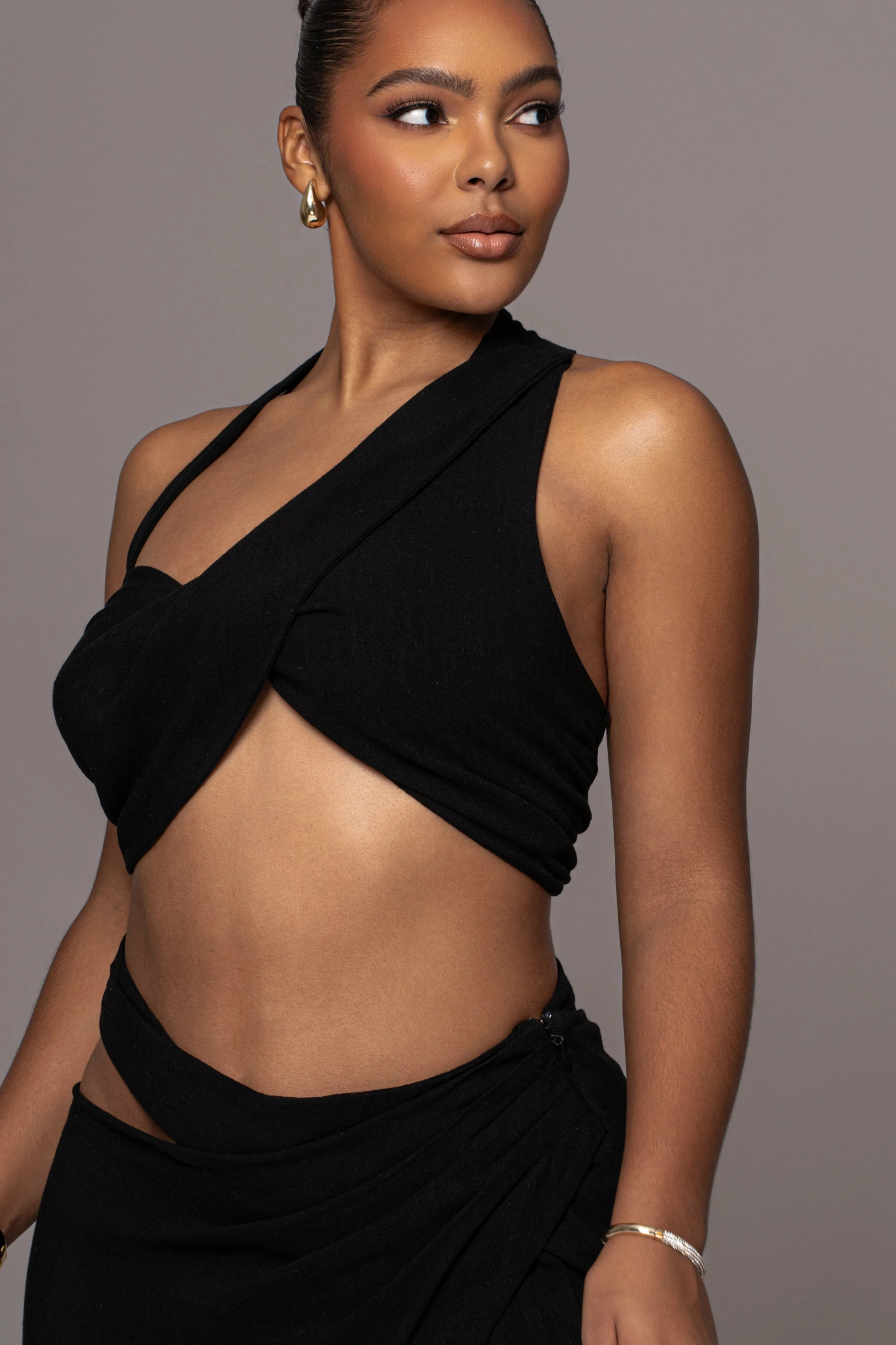 Black New Age Two Piece Skirt Set