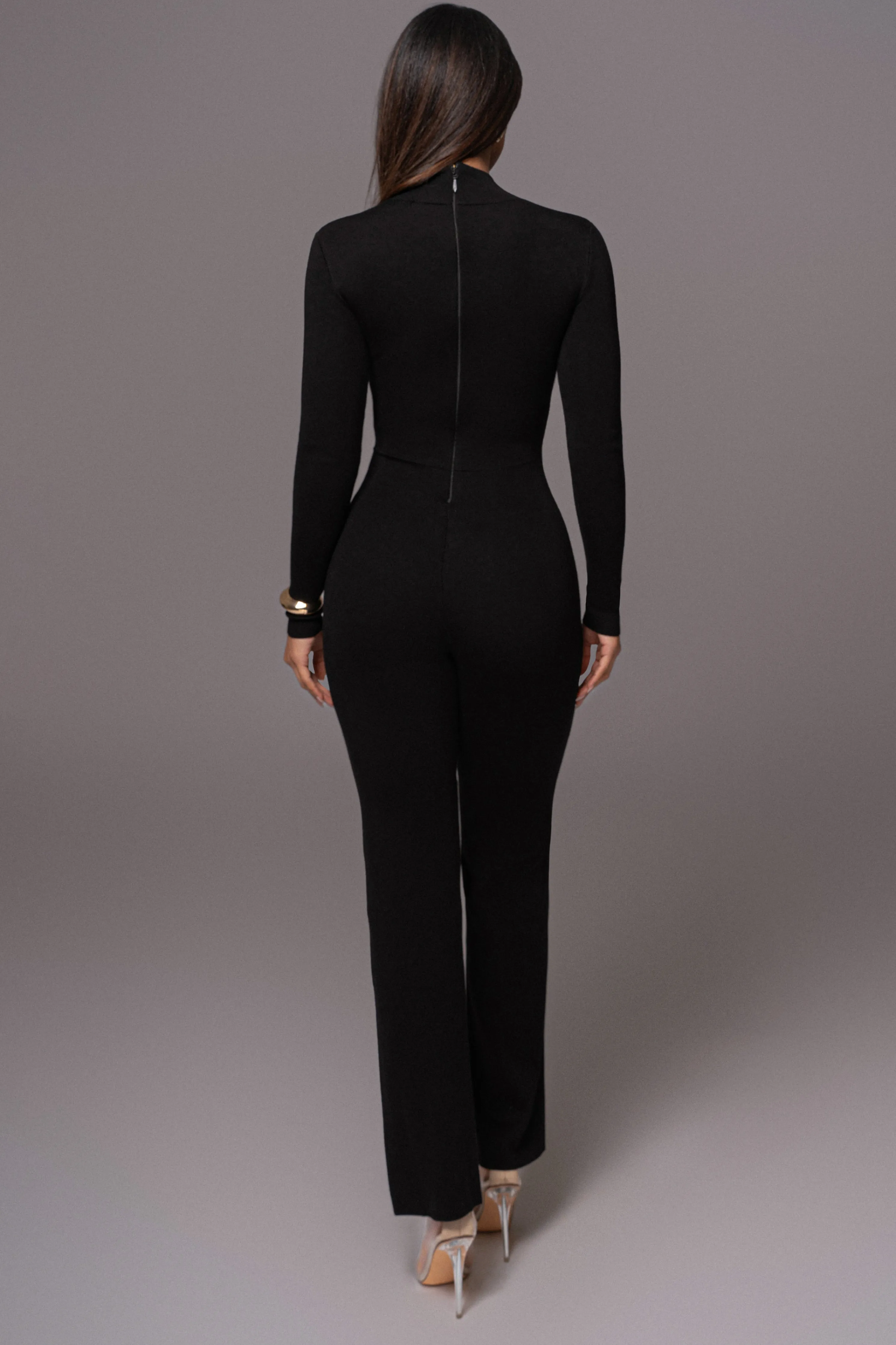 Black Noel Sweater Knit Jumpsuit