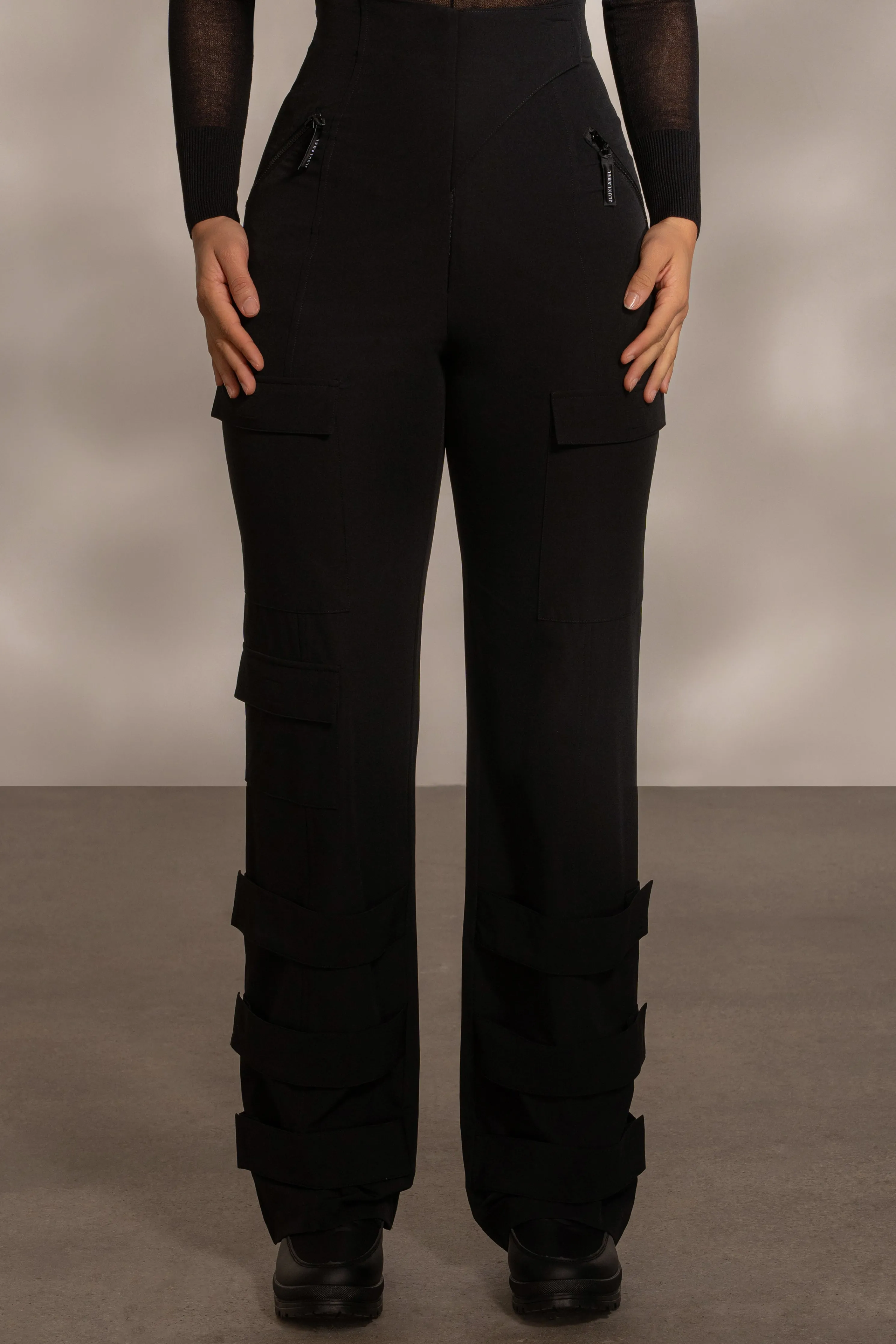 Black Nyah Nylon Utility Pants