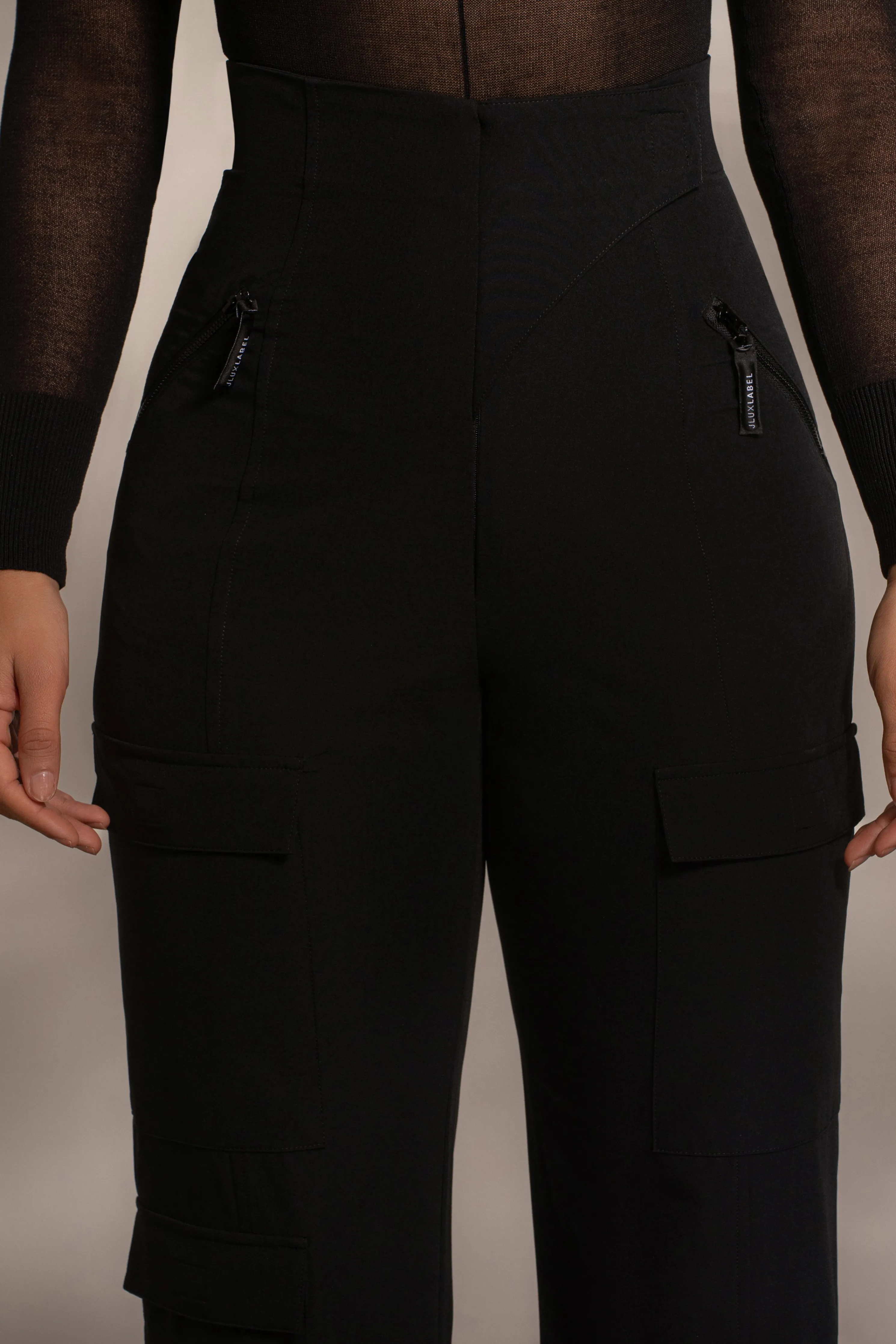 Black Nyah Nylon Utility Pants