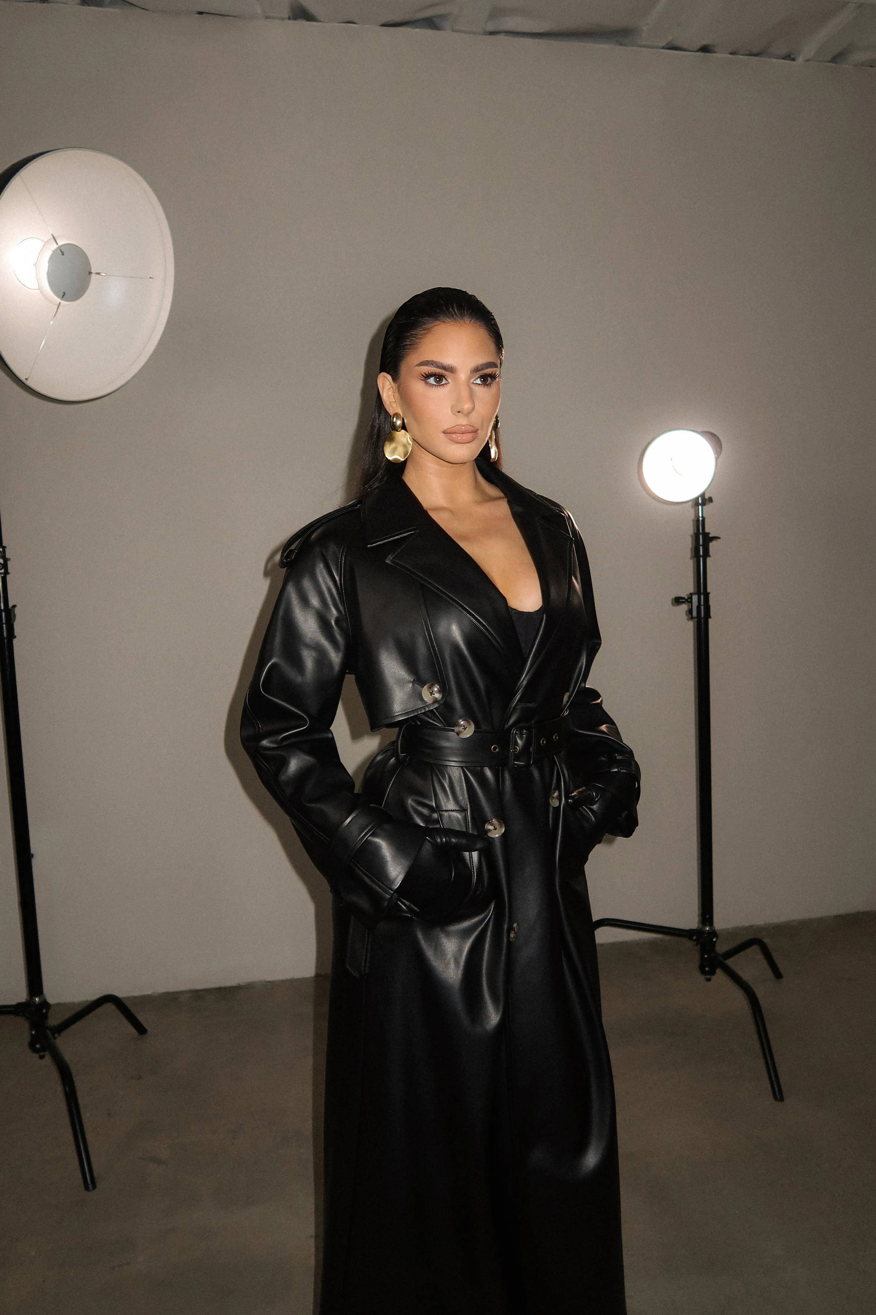 Black Odin Faux Leather Coat