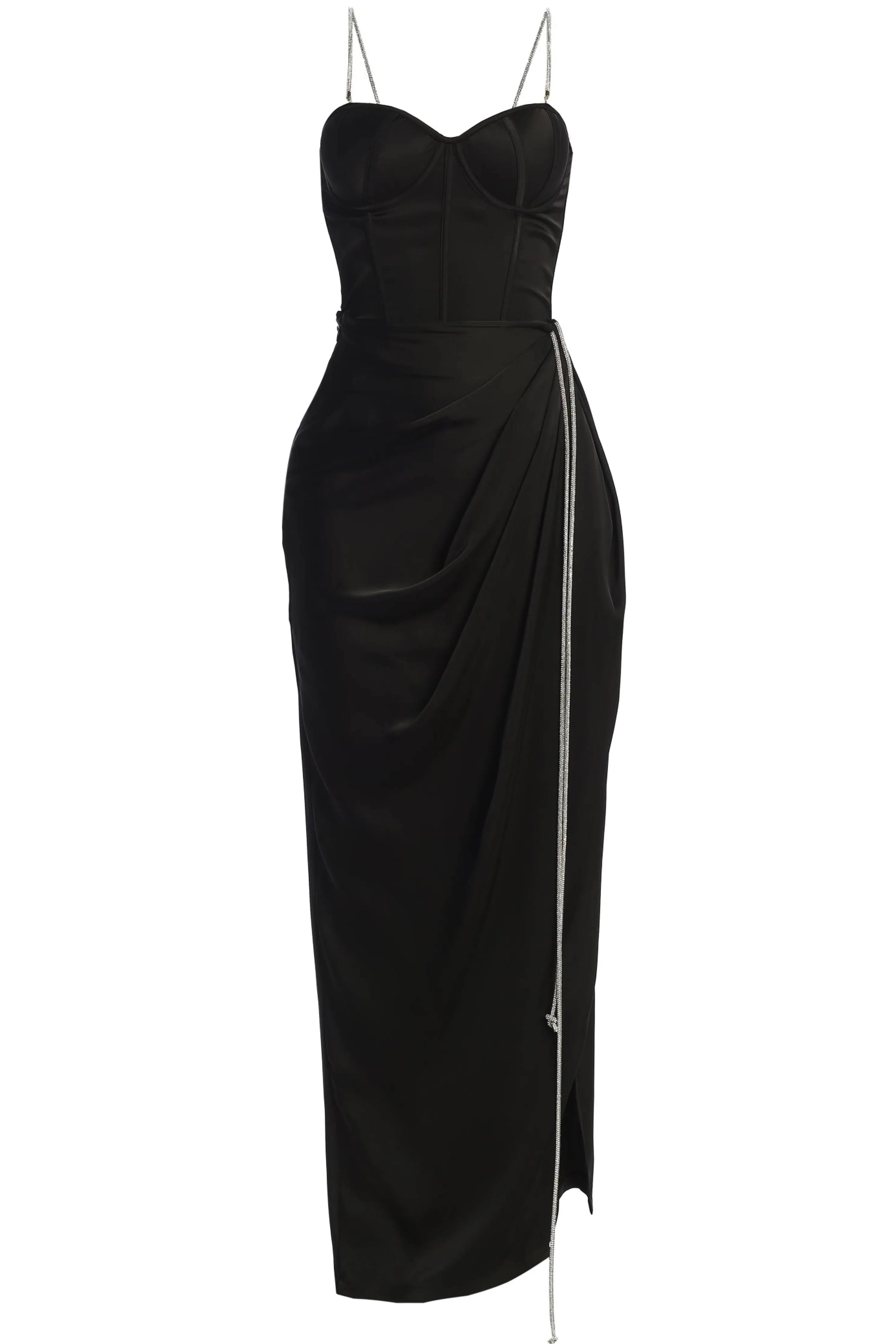 Black Olea Satin Skirt