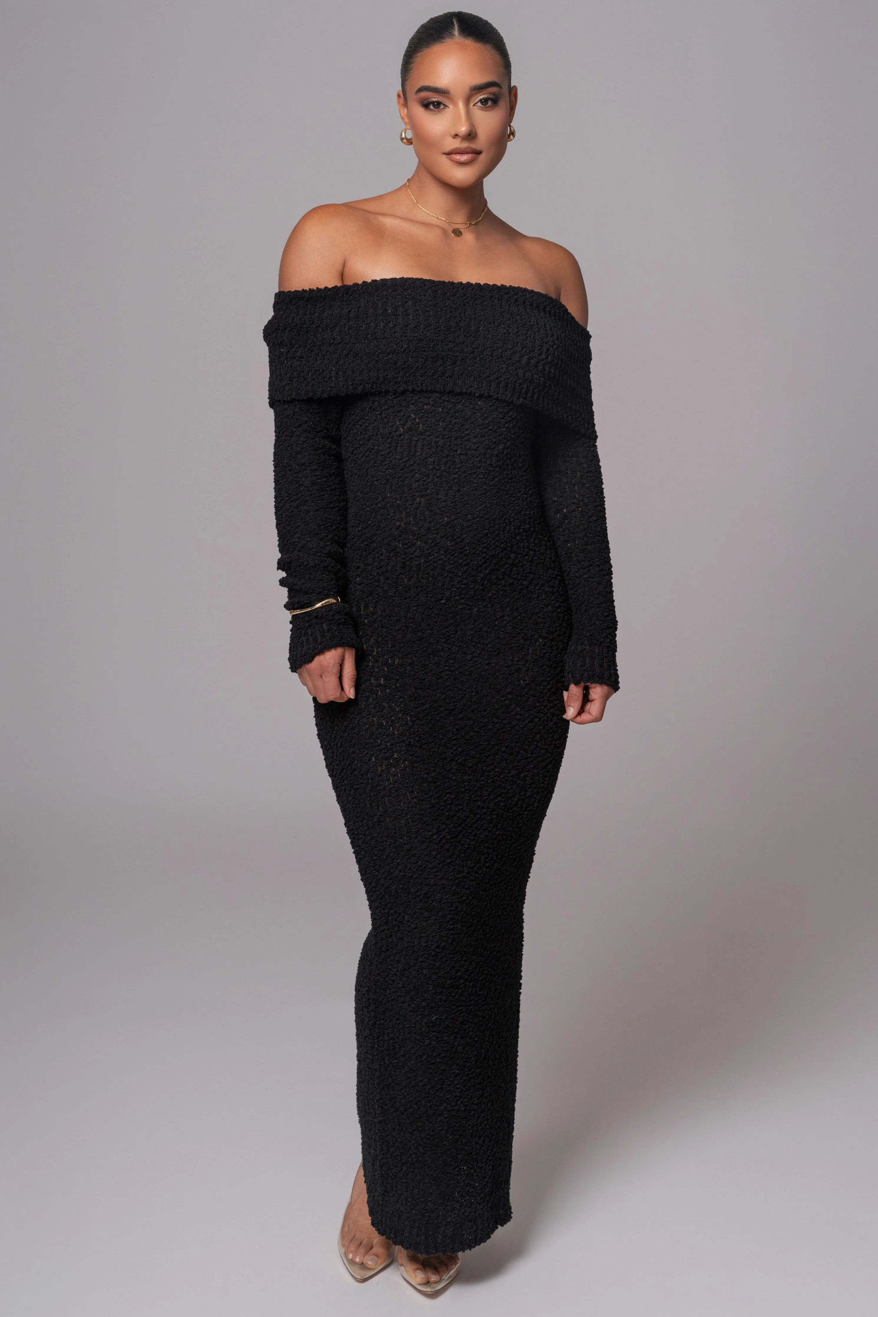 Black Olivea Knit Maxi Dress