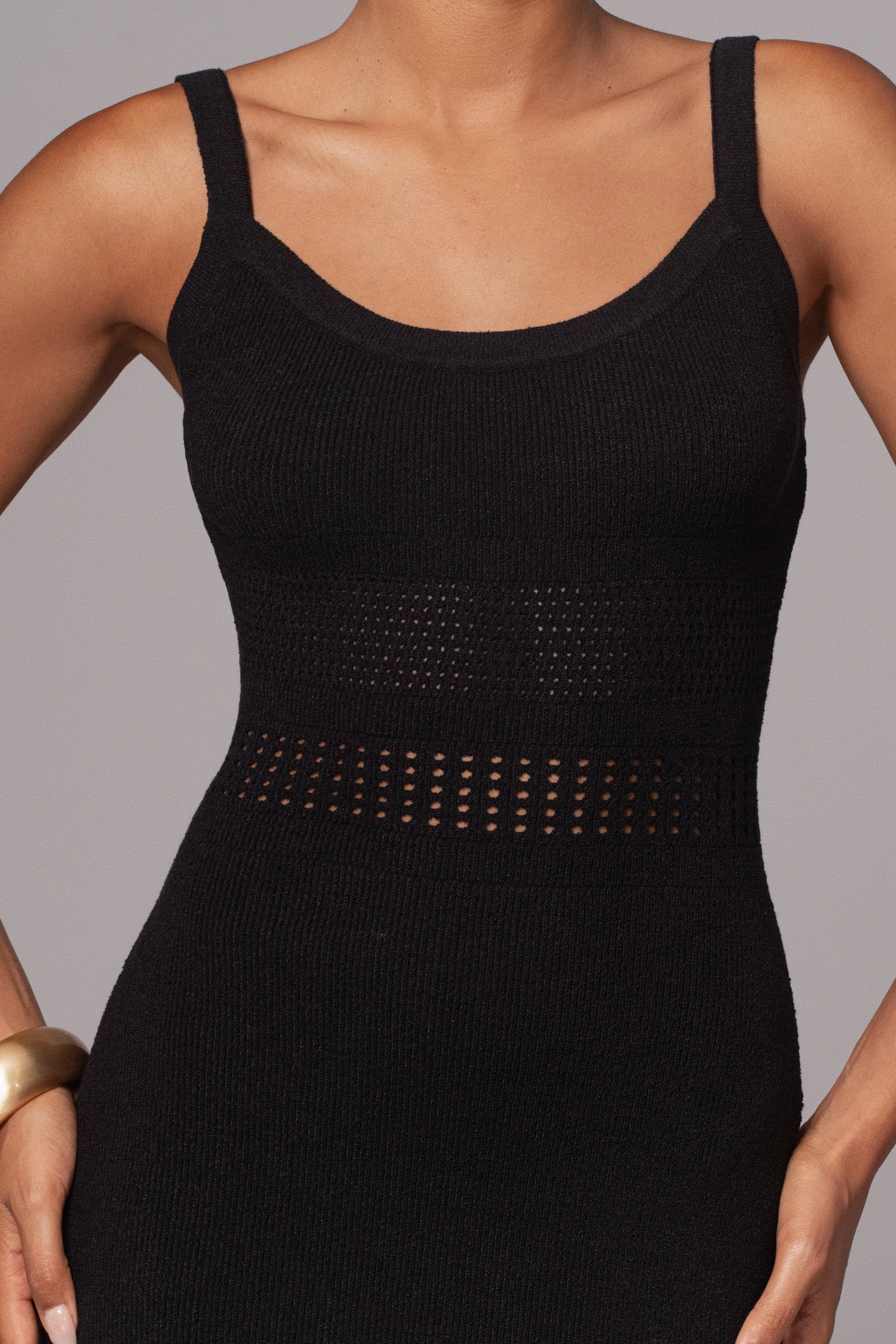 Black Palm Springs Knit Maxi Dress