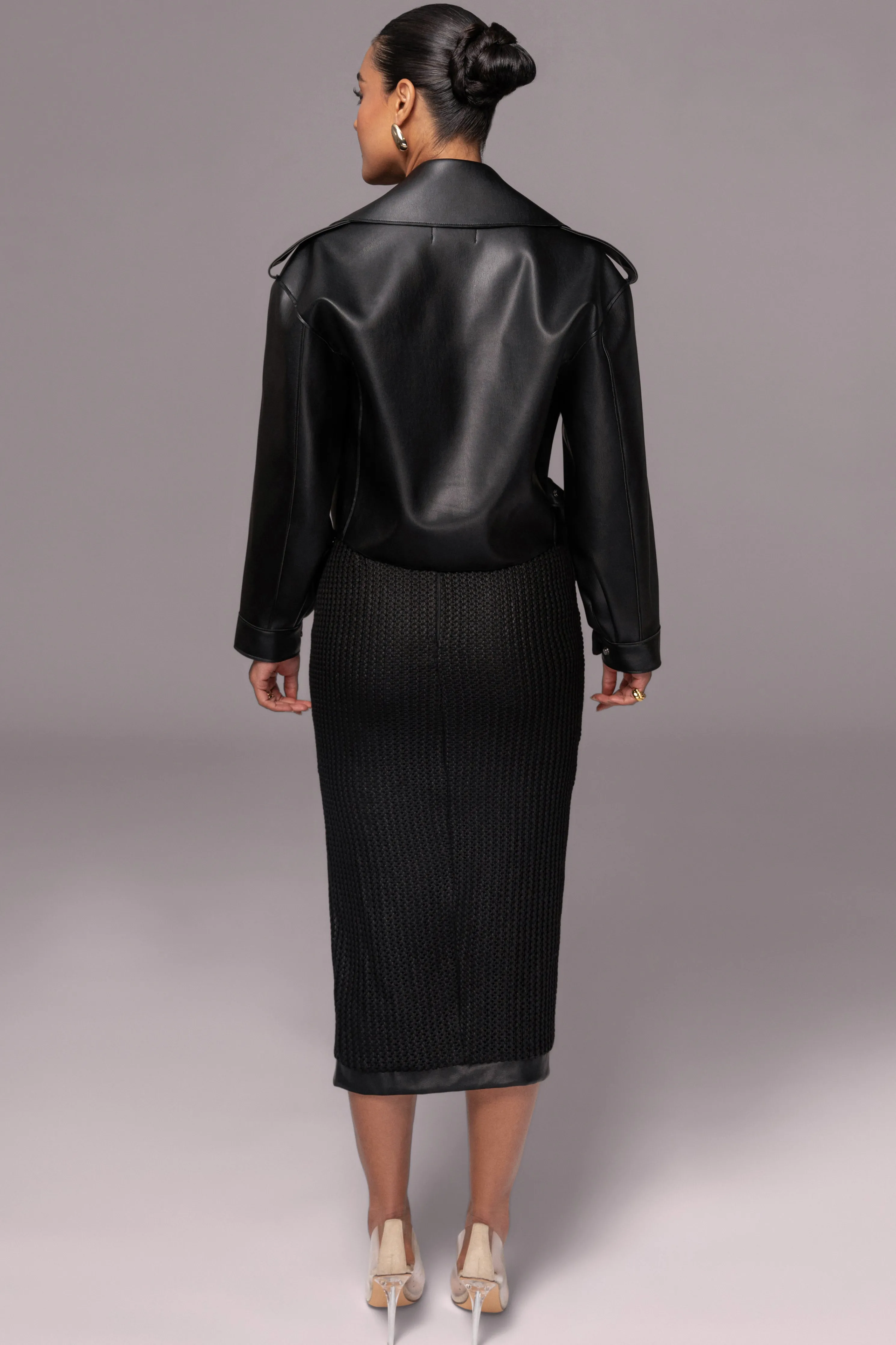 Black Raja Faux Leather Jacket