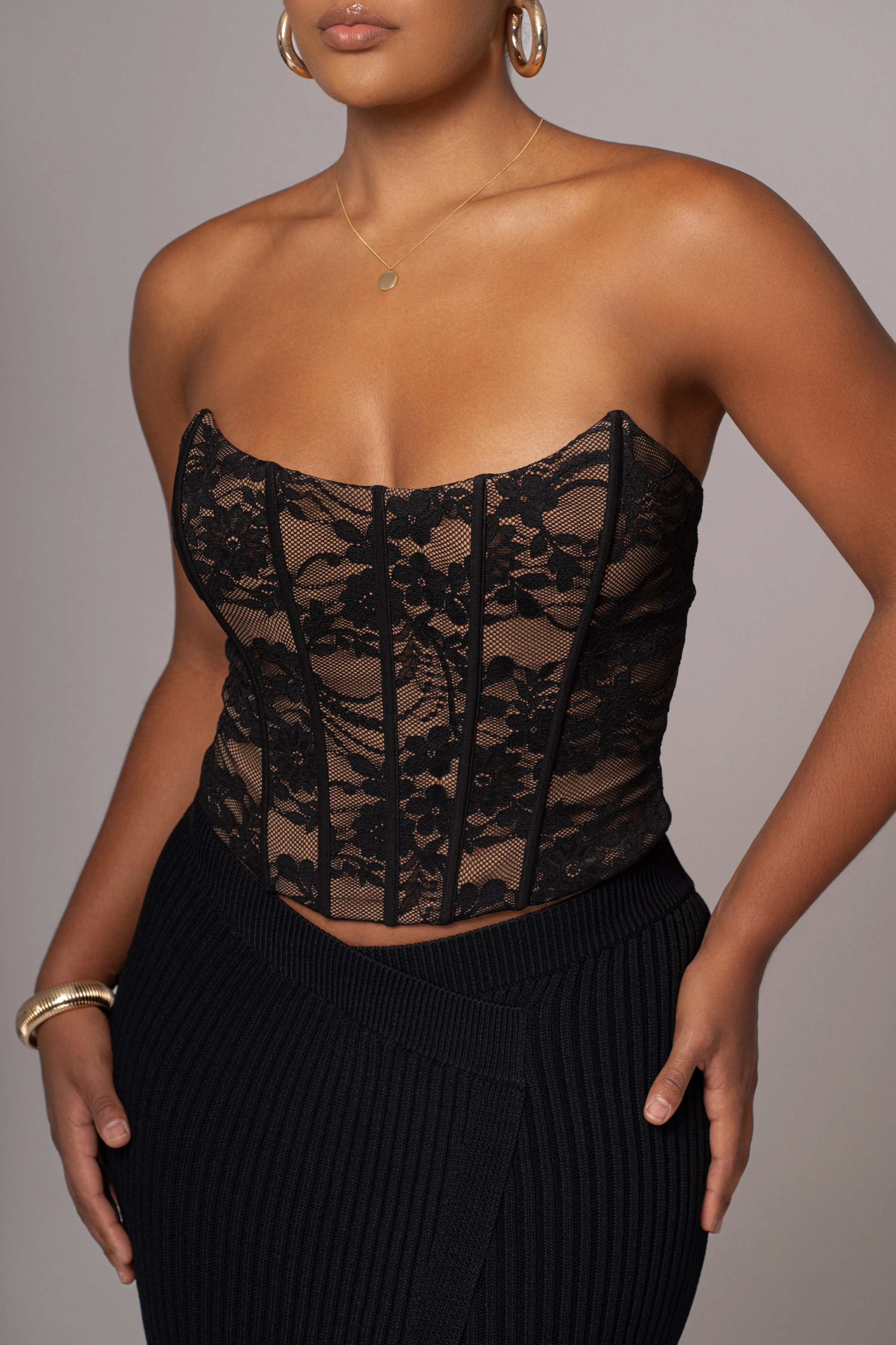 Black Rosemere Lace Top