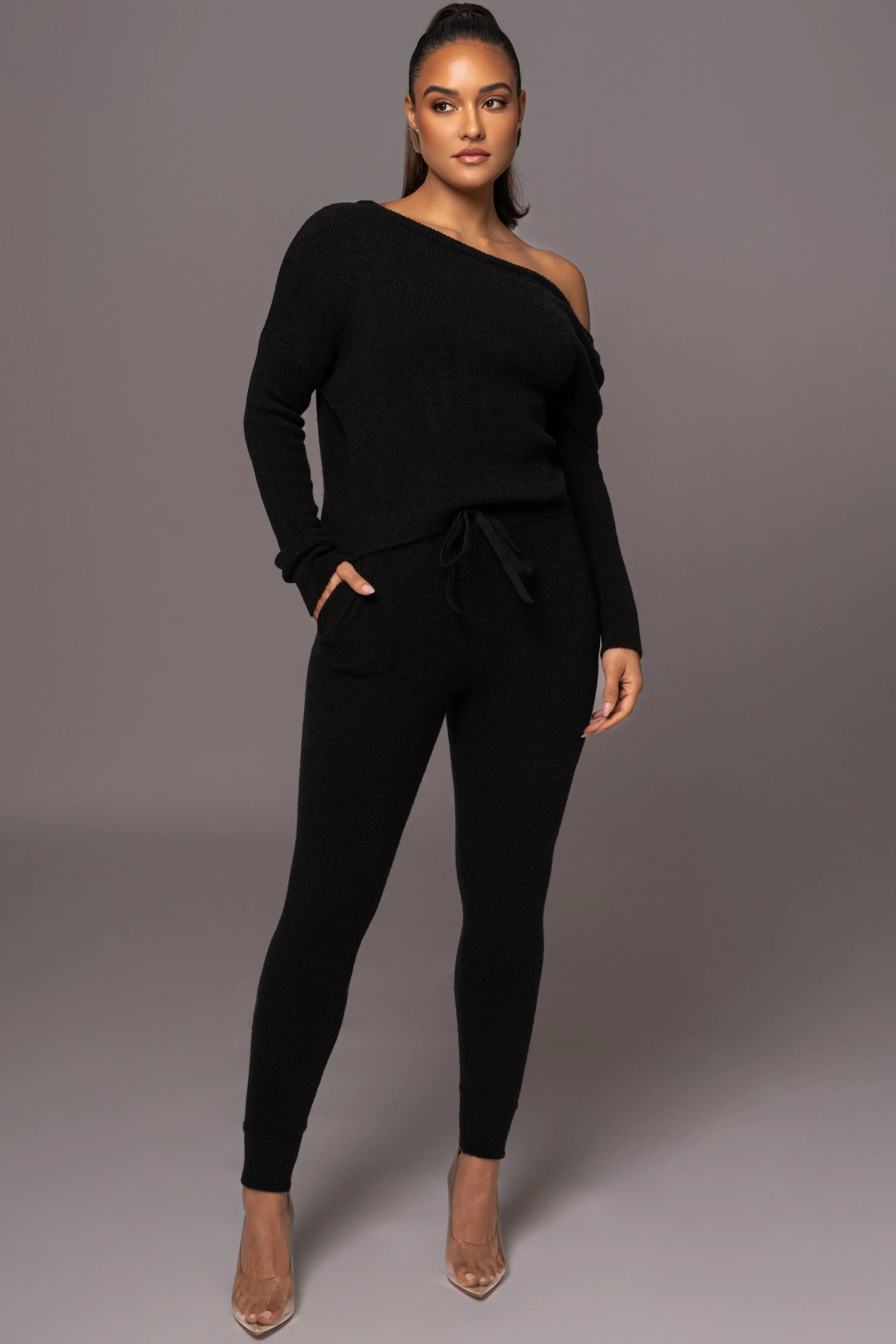 Black Sedona Knit Pant Set