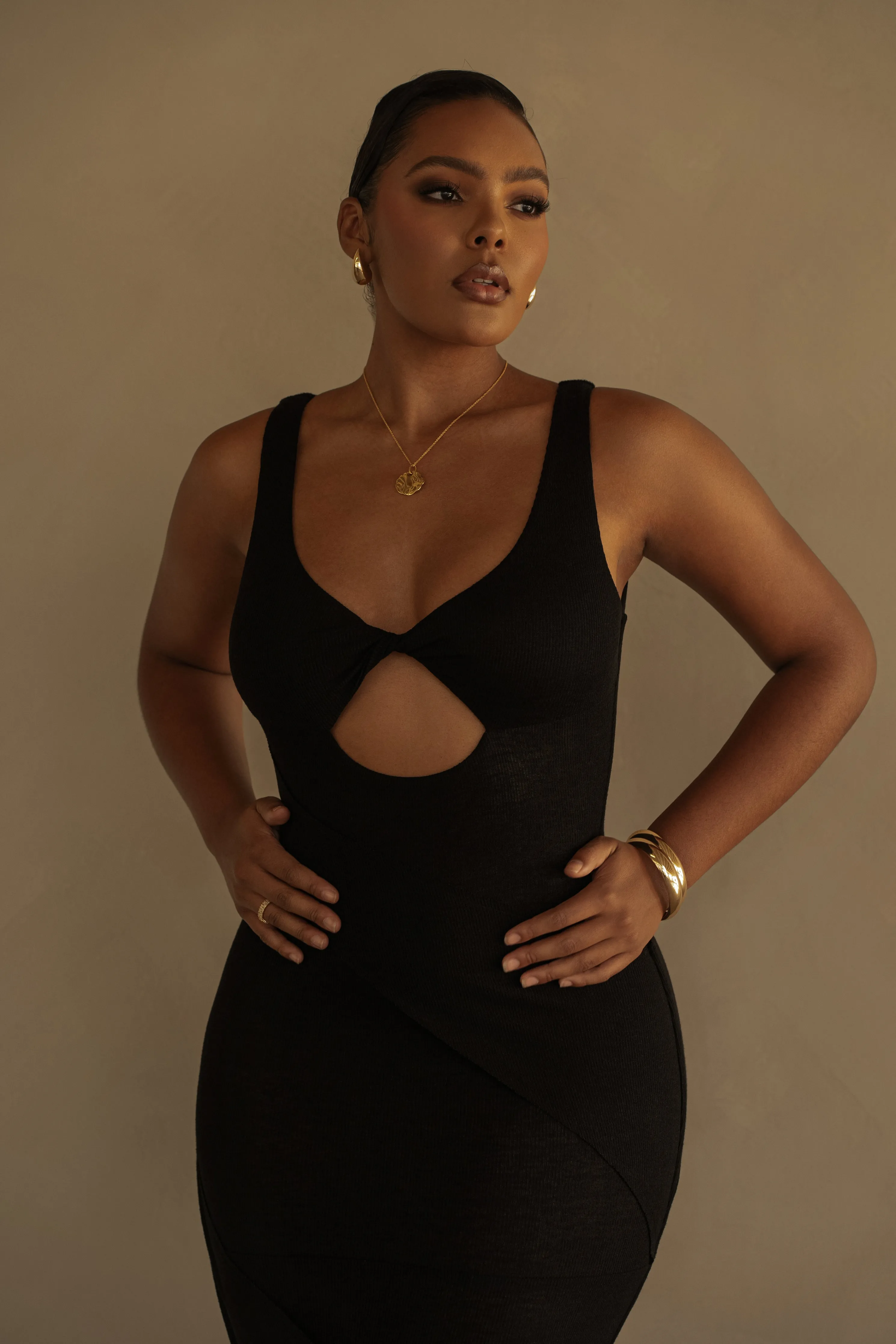 Black Shift Of Feelings Midi Dress